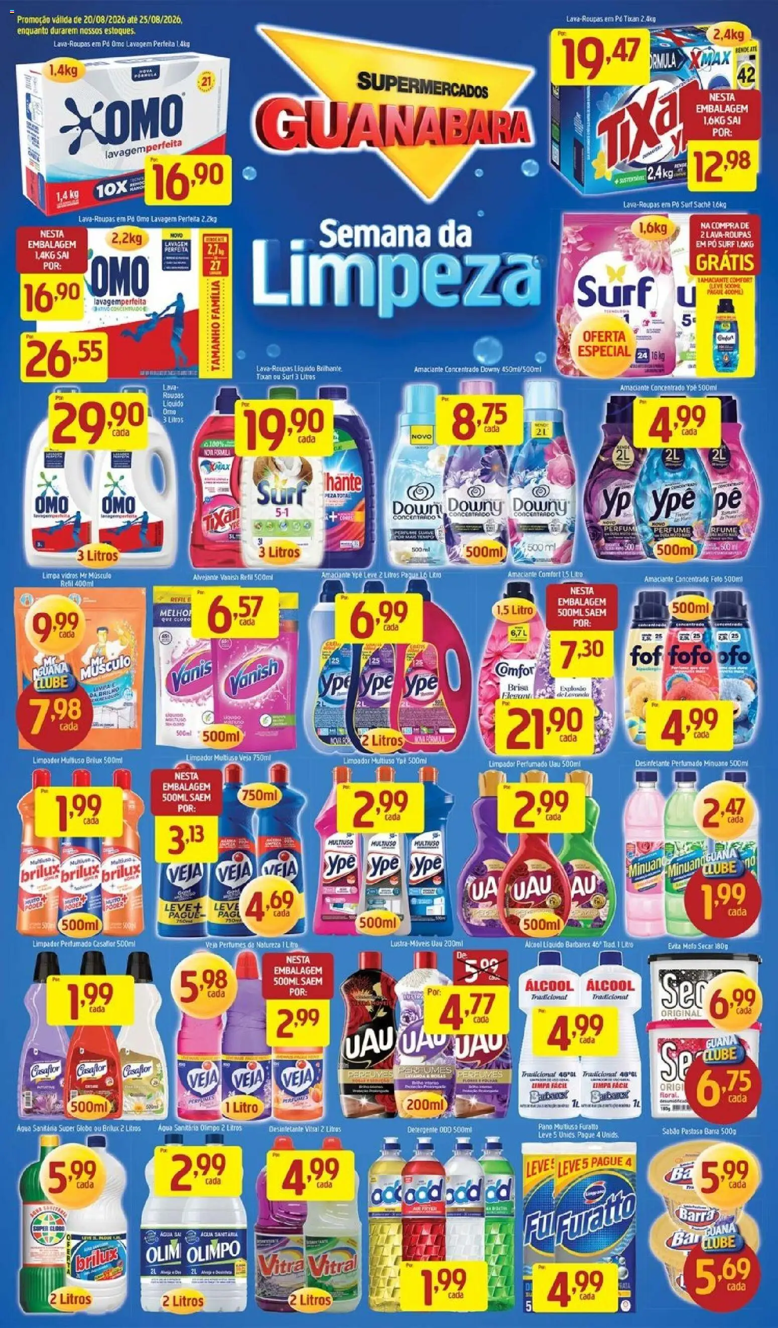 Supermercados Guanabara Folheto - válido de 20/08/2026 | Página: 7 | Produtos: Alvejante, Limpador multiuso, Perfumes, Vanish