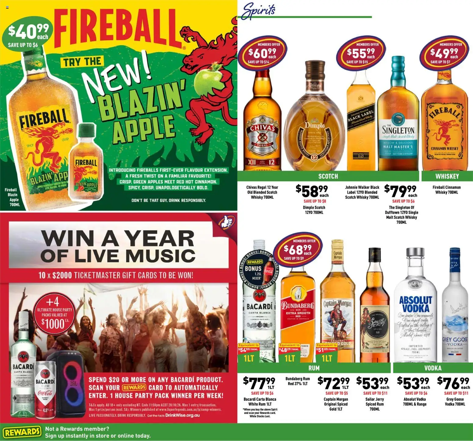 Liquor Legends catalogue - valid from 23/09/2026 | Page: 4 | Products: Vodka, Rum, Captain Morgan, Mixer