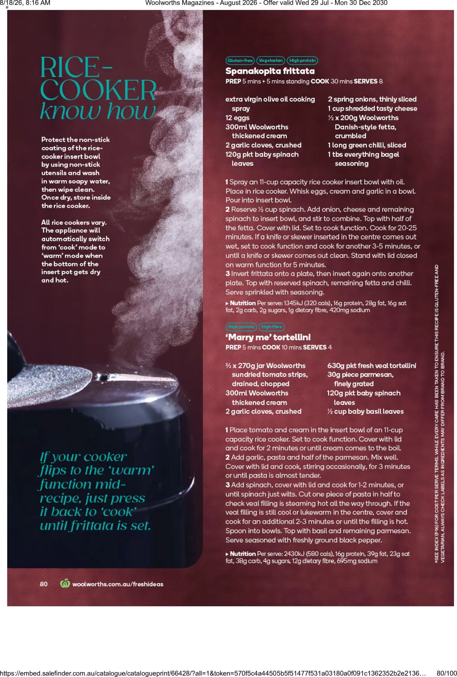 Woolworths catalogue - valid from 01/08/2026 | Page: 80 | Products: Cheese, Oil, Garlic, Tomato