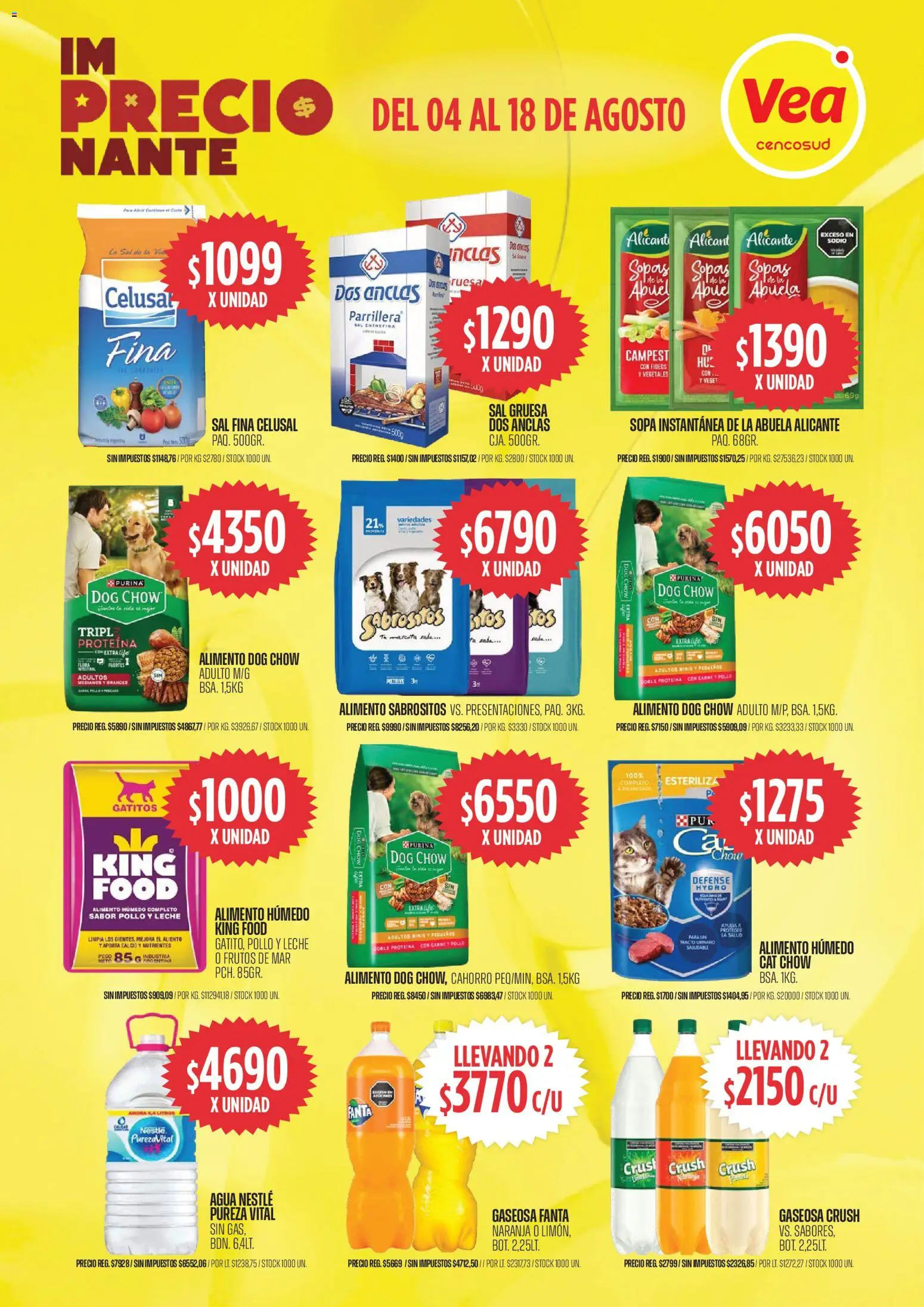 Vea ofertas │ válido desde el 04/08/2026 | Página: 7 | Productos: Sal, Sopa, Agua, Leche