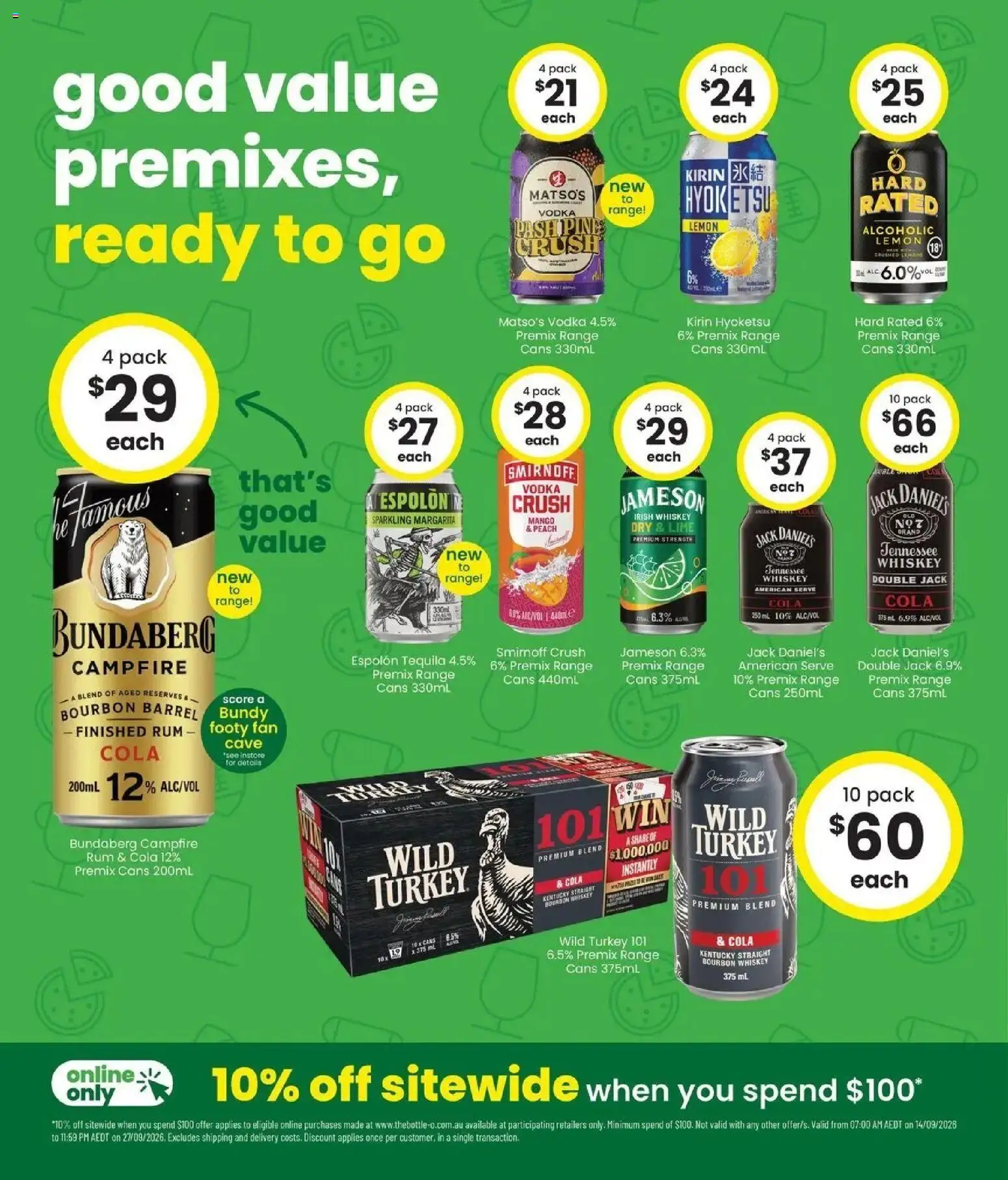 The Bottle-O catalogue - valid from 14/09/2026 | Page: 4 | Products: Bourbon, Peach, Lime, Jack Daniel’s