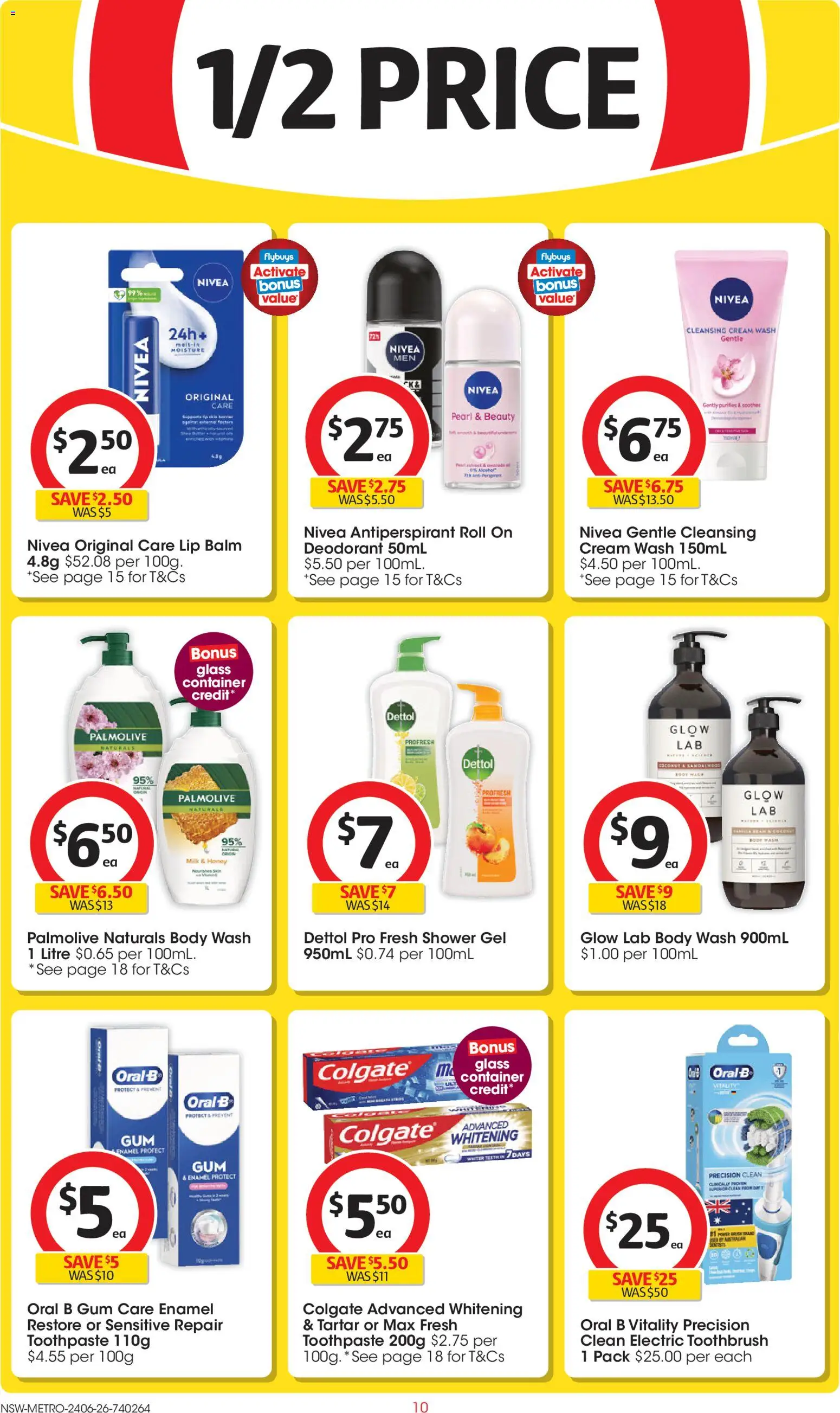 Coles catalogue - valid from 24/06/2026 | Page: 10 | Products: Milk, Honey, Shower gel, Toothbrush