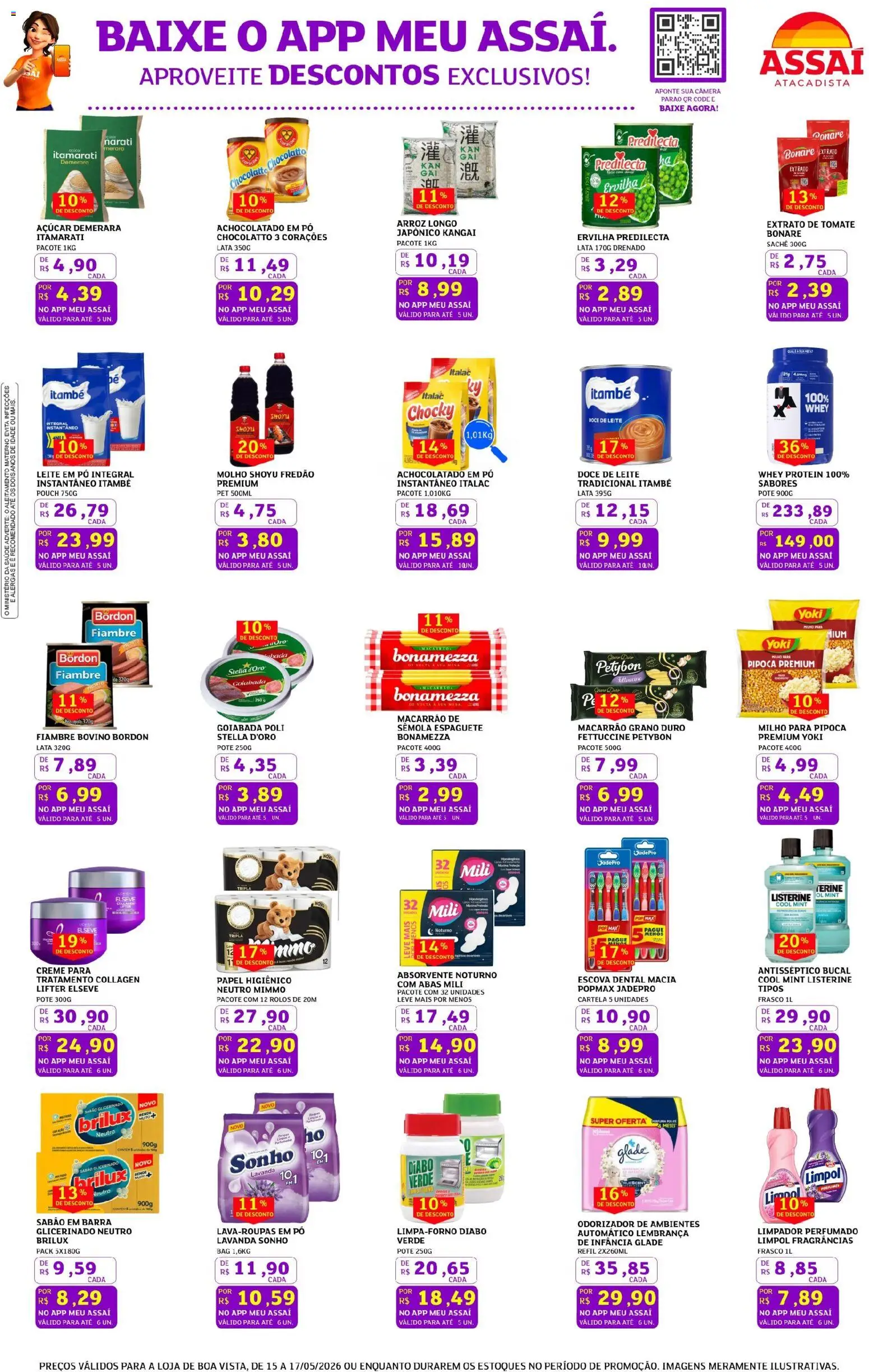 Assaí Atacadista Folheto - válido de 15.05.2026 | Página: 3 | Produtos: Sabão em barra, Escova, Açúcar, Câmera