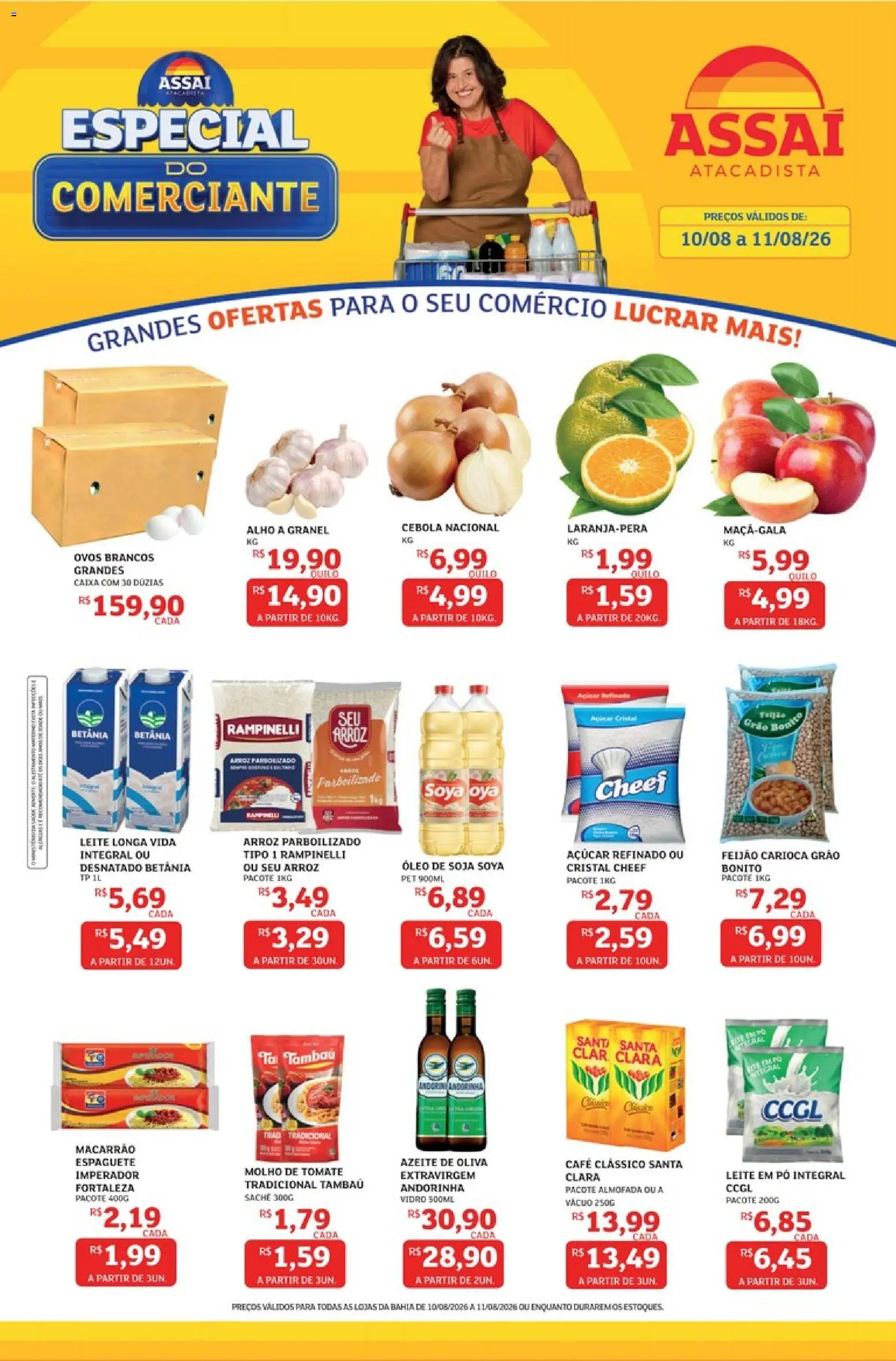 Assaí Atacadista Folheto - válido de 10/08/2026 | Página: 1 | Produtos: Óleo, Macarrão, Azeite, Leite em pó