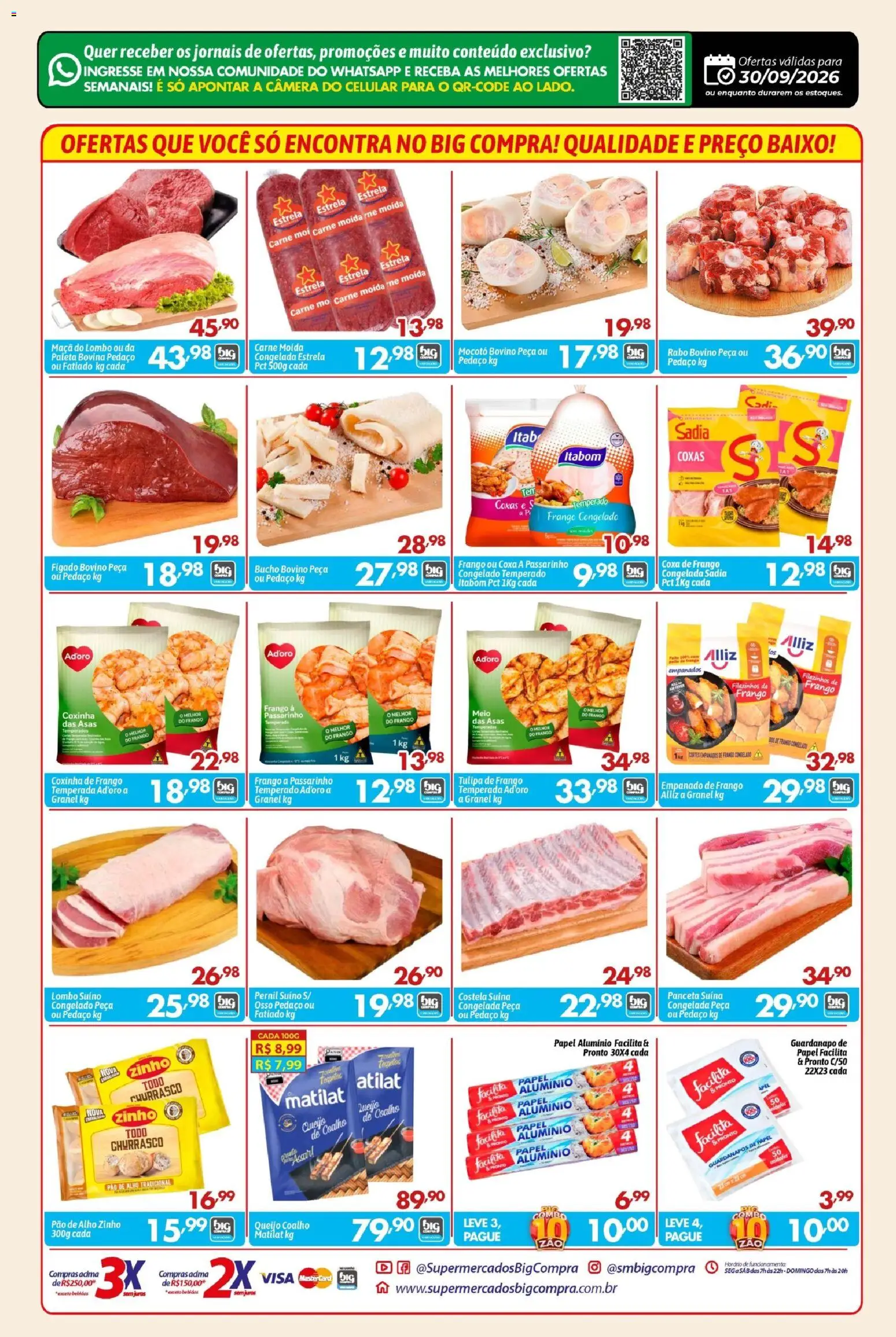Big Compra Folheto - válido de 30/09/2026 | Página: 2 | Produtos: Pao de alho, Queijo coalho, Jornais, Pernil suíno