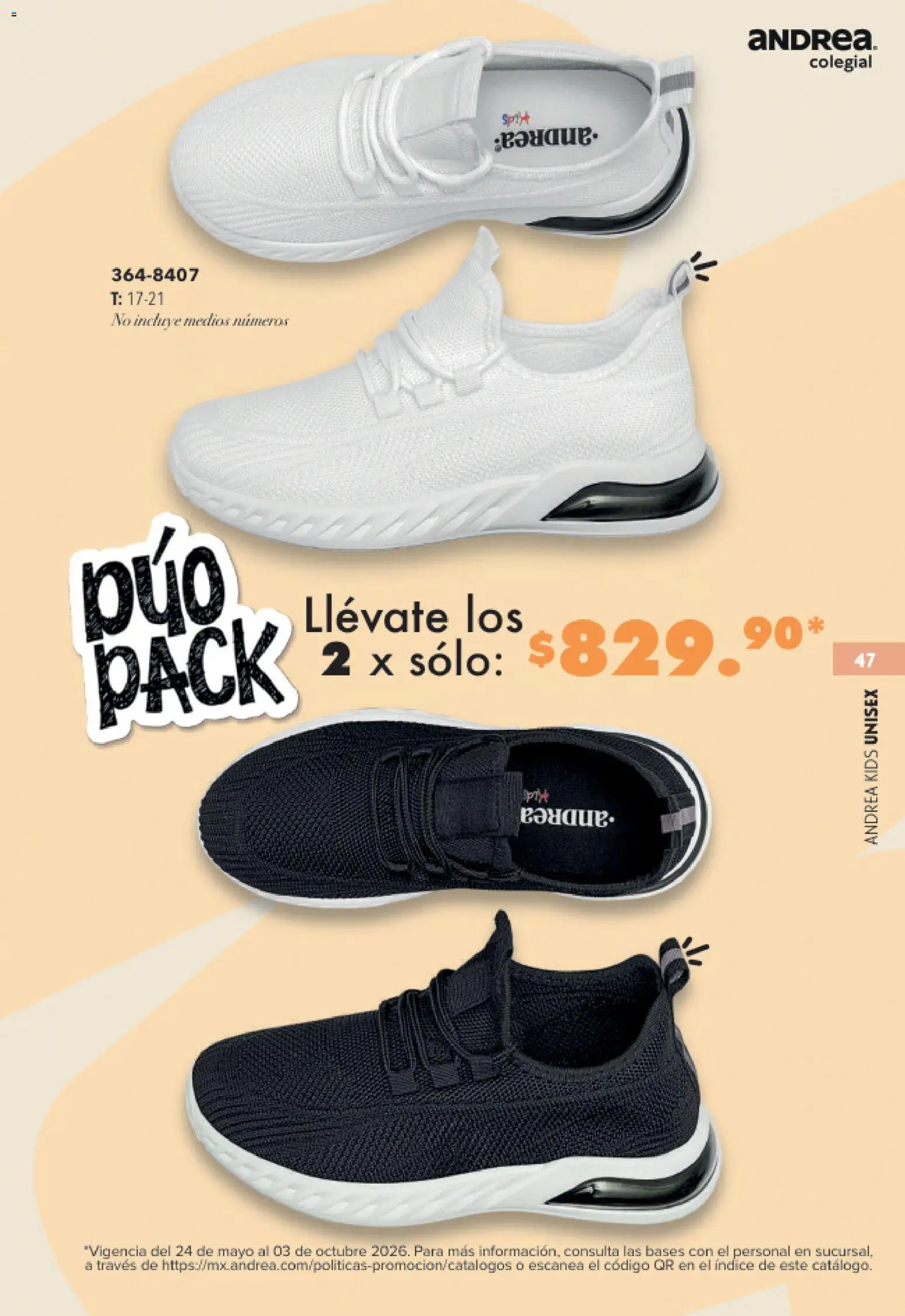 Nuevas ofertas de Andrea válidas en toda la República Mexicana desde el 23/05/2026. ¡Encuentra las mejores ofertas en Andrea catálogo Colegial! | Página: 47
