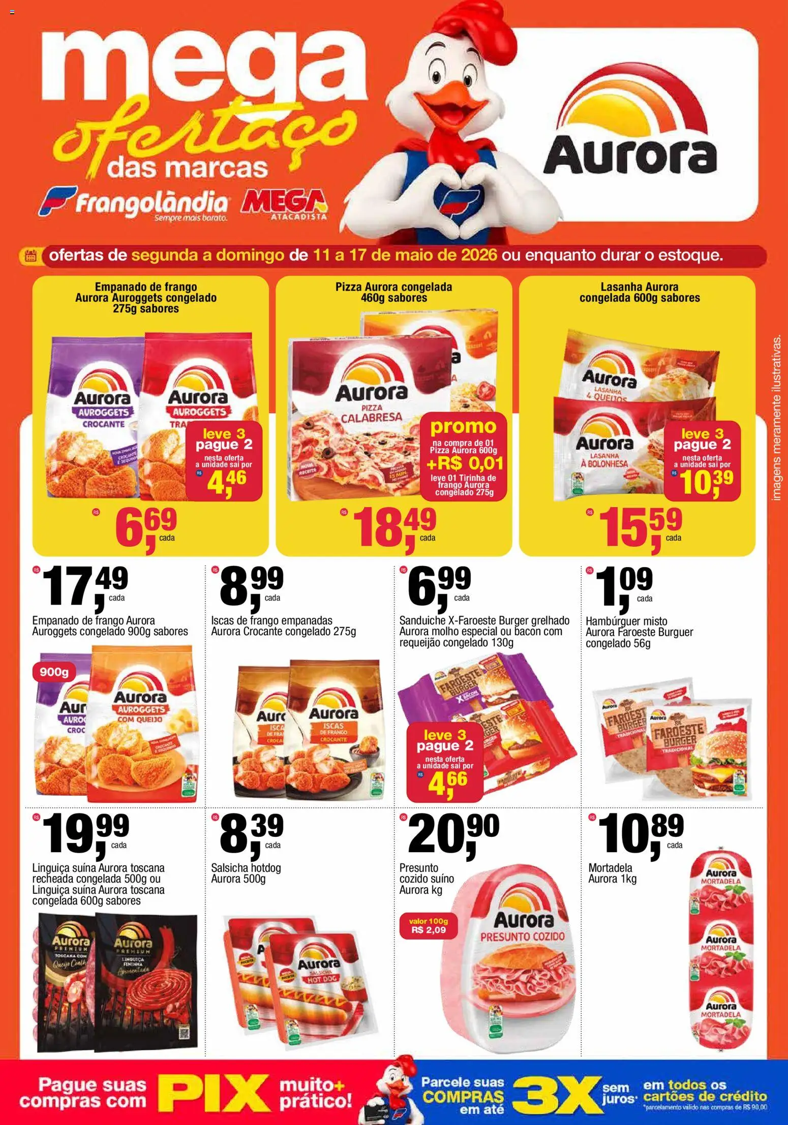 Frangolândia Folheto - válido de 11.05.2026 | Página: 3 | Produtos: Presunto, Hambúrguer, Lasanha, Requeijão