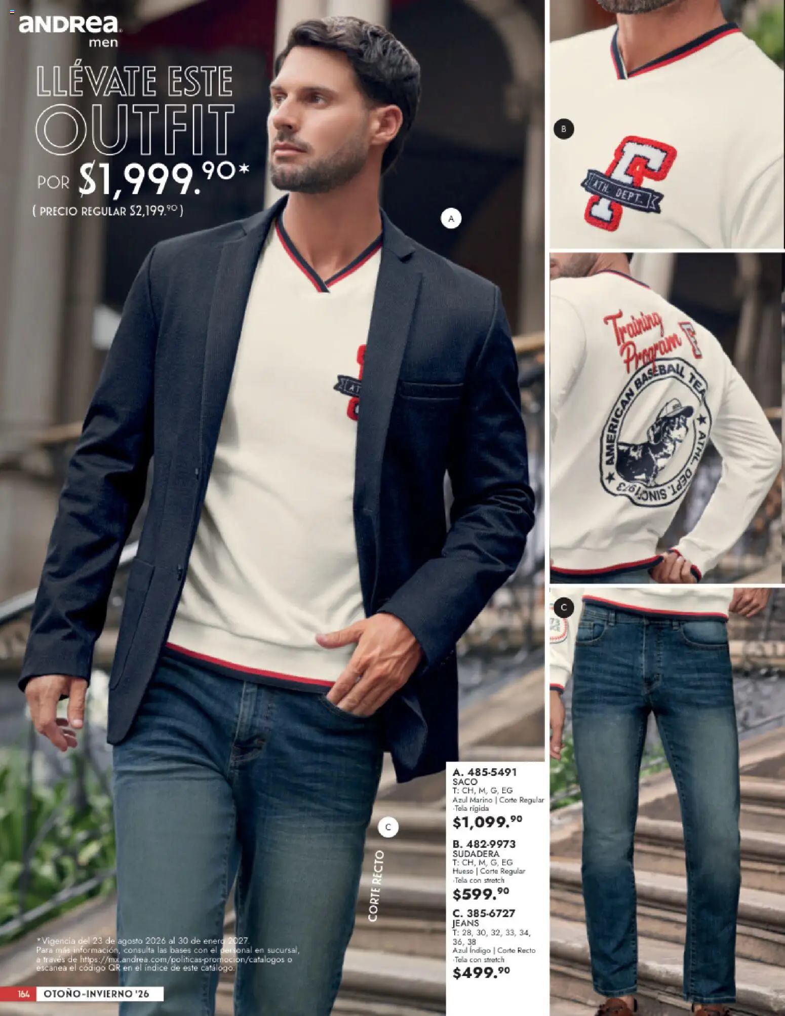 Nuevas ofertas de Andrea válidas en toda la República Mexicana desde el 23/08/2026. ¡Encuentra las mejores ofertas en Andrea catálogo Vestir Caballero! | Página: 6 | Productos: Sudadera