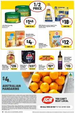 Preview of IGA Extra special NSW - valid from 20.05.2026 | Page: 4 | Products: Shelf, Mandarins, Pies, Nescafe