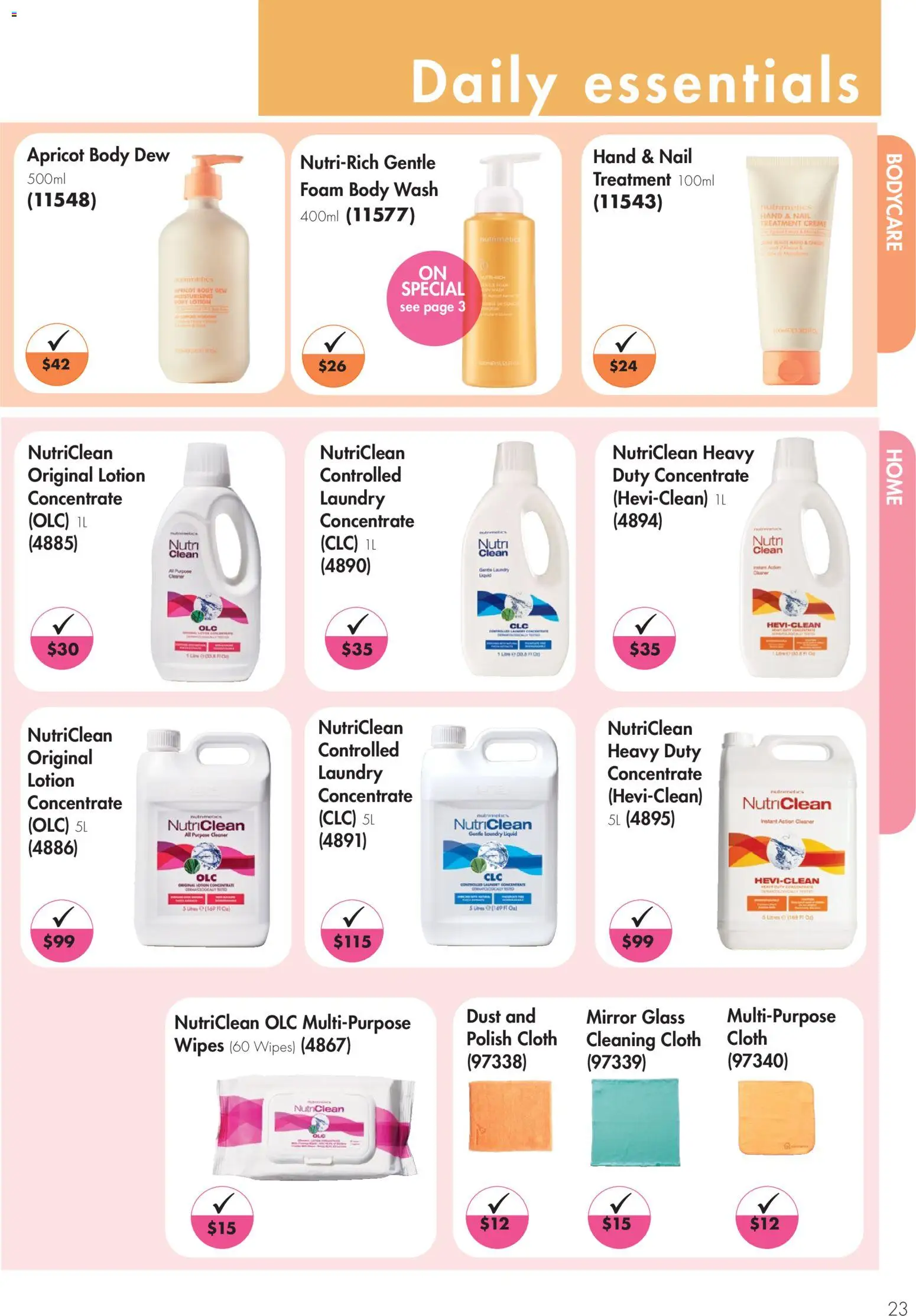 Nutrimetics catalogue - valid from 26.05.2026 | Page: 23 | Products: Cloth, Lotion, Multipurpose, Treatment