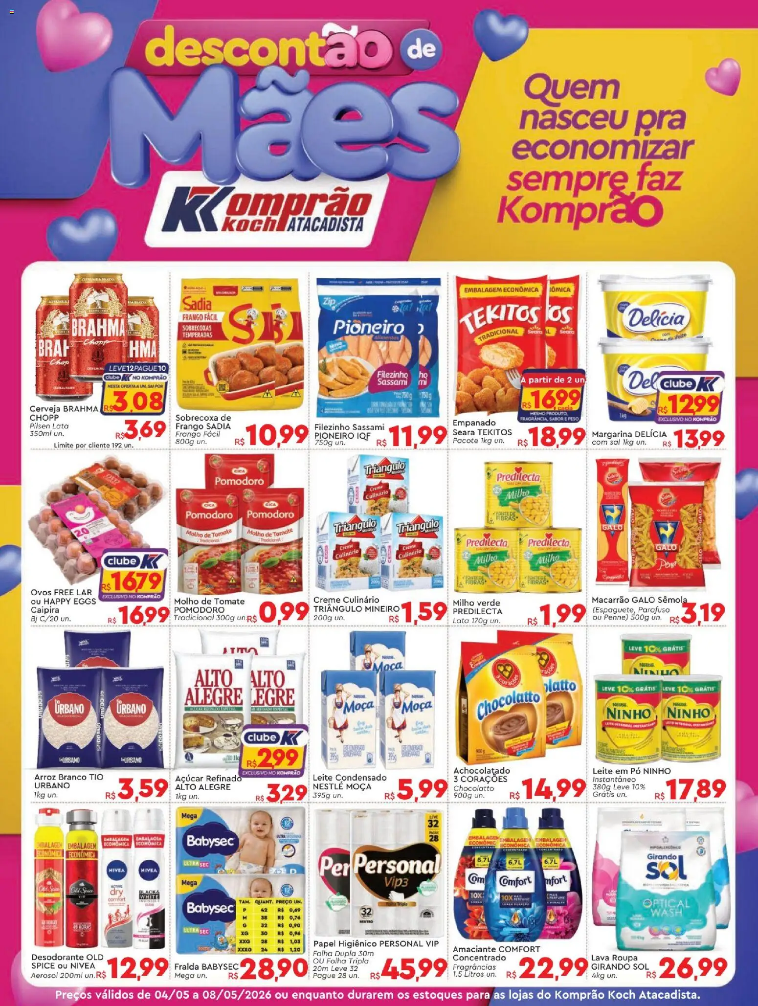 Komprao Atacadista Folheto - válido de 04.05.2026 | Página: 1 | Produtos: Molho de tomate, Achocolatado, Açúcar, Leite condensado