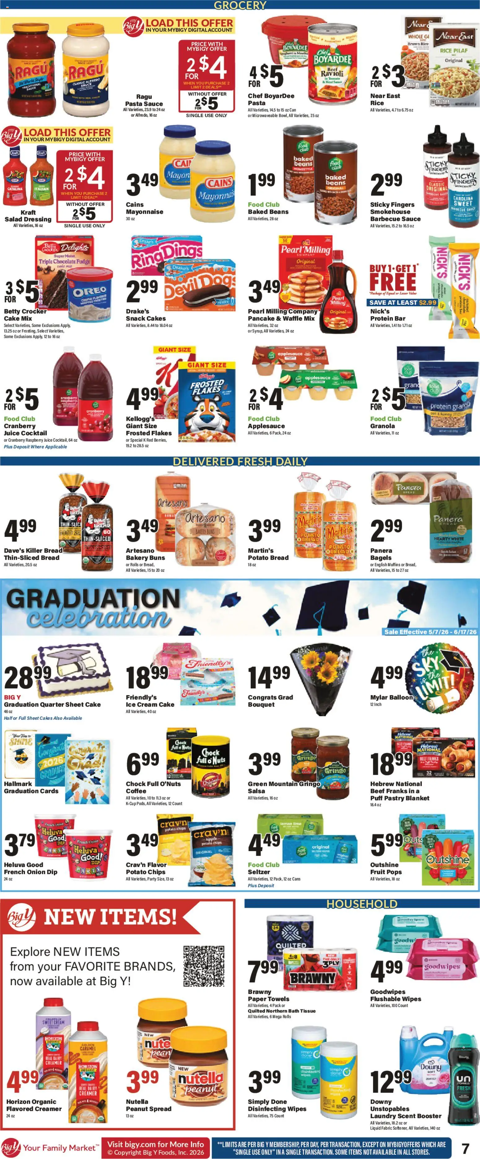 Big Y Weekly Ad - valid from 07.05.2026 | Page: 10 | Products: Bread, Juice, Ice cream, Salad