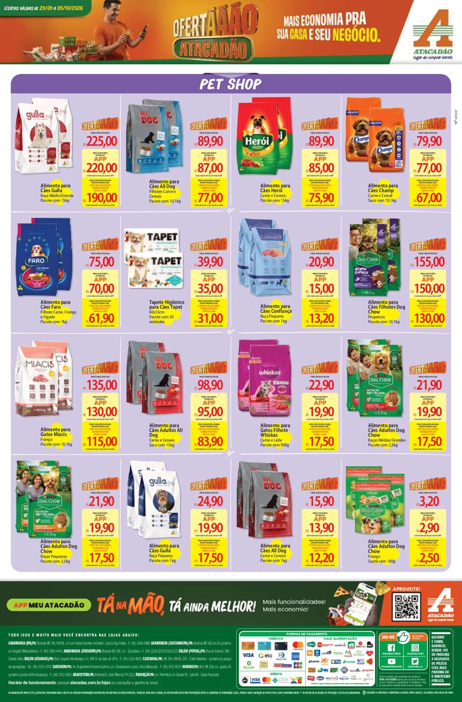 Atacadão Folheto - válido de 29/09/2026 | Página: 12 | Produtos: Leite, Tapete higiênico, Frango, Pá