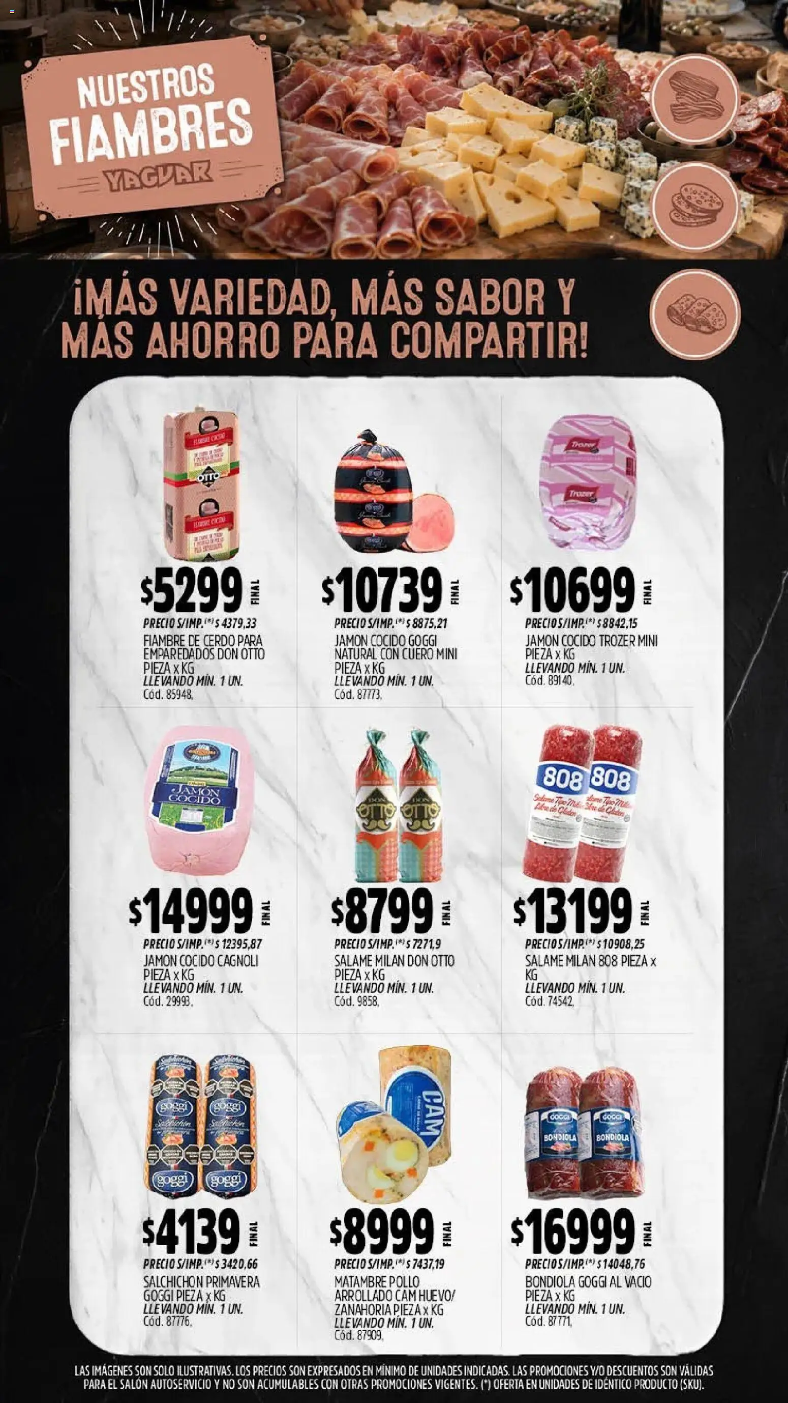 Yaguar - Oferta Semanal Parque Chacabuco │ válido desde el 28/09/2026 | Página: 8 | Productos: Jamón cocido, Jamón, Salame, Cerdo