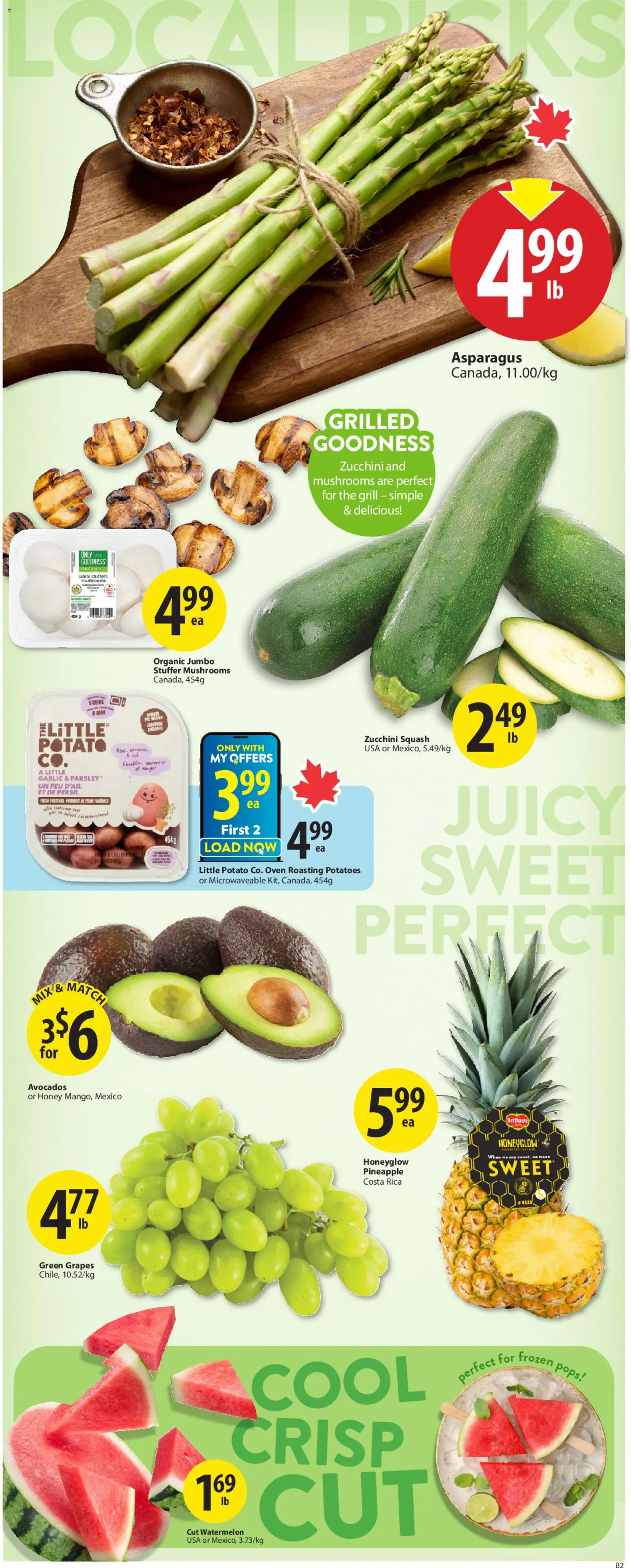 Save on foods flyer valid from 14.05.2026 | Page: 4 | Products: Pineapple, Potatoes, Oven, Grill