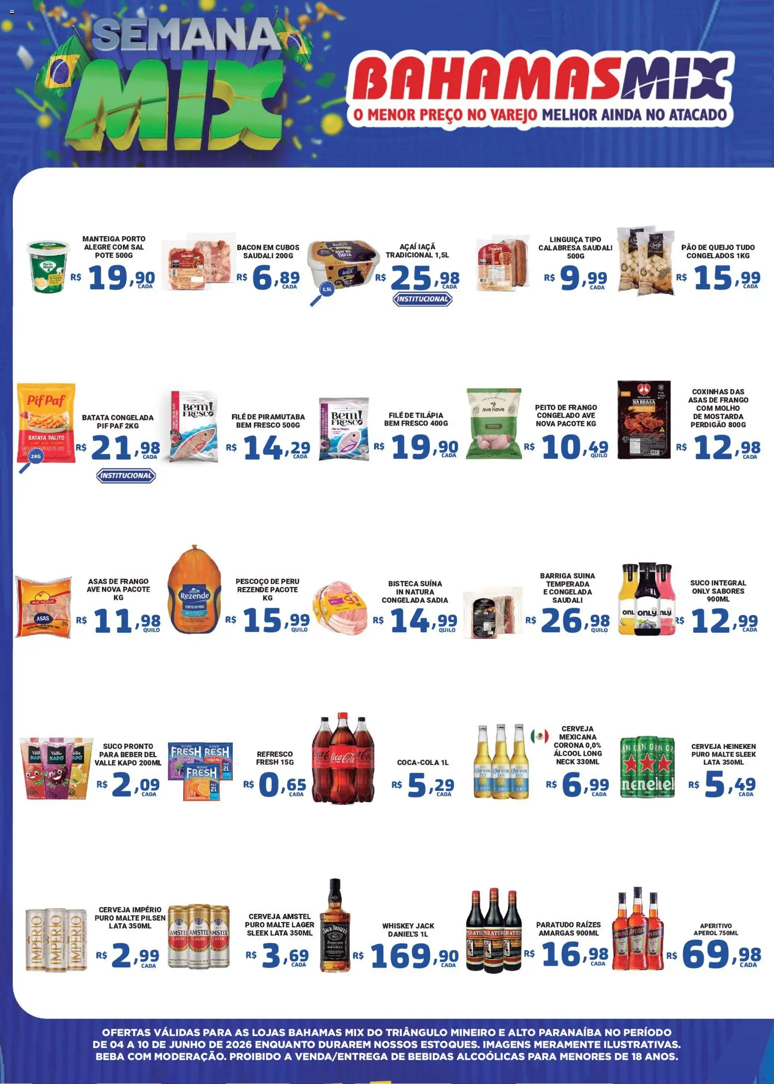 Bahamas Mix Folheto - válido de 04.06.2026 | Página: 2 | Produtos: Pão, Cerveja Heineken, Sal, Frango
