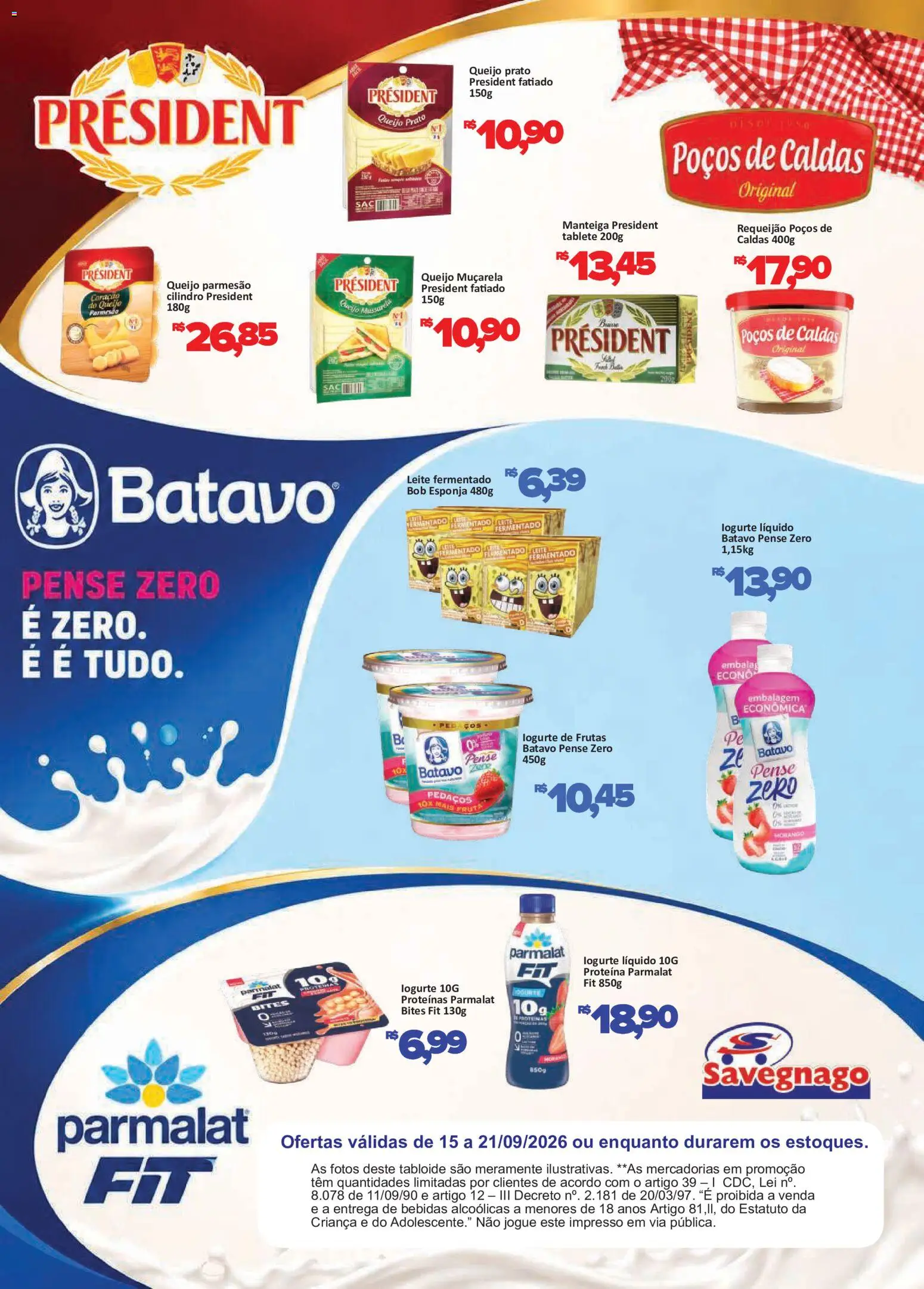 Savegnago Folheto - válido de 15/09/2026 | Página: 2 | Produtos: Leite, Parmesão, Proteína, Requeijão