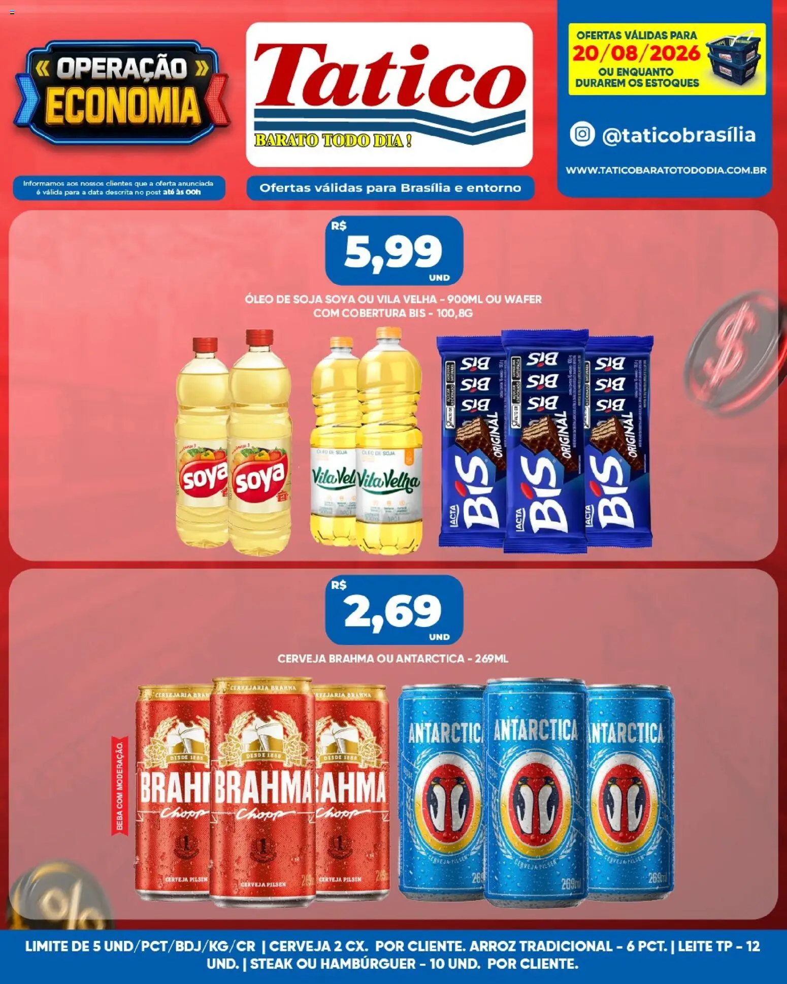 Tatico Folheto - válido de 20/08/2026 | Página: 2 | Produtos: Steak, Leite, Hambúrguer, Soja