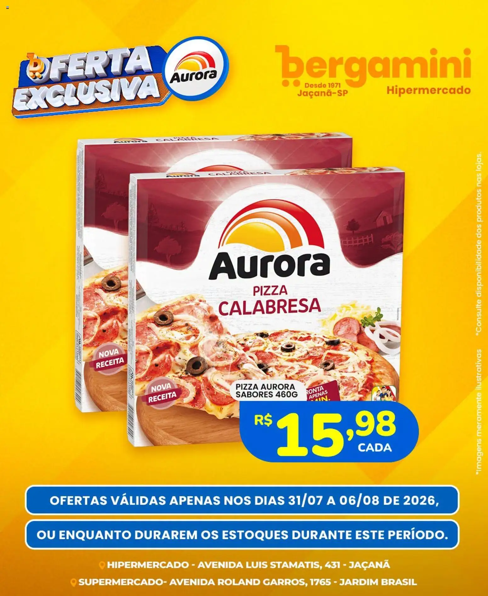 Supermercado Bergamini Folheto - válido de 31/07/2026 | Página: 3 | Produtos: Pizza
