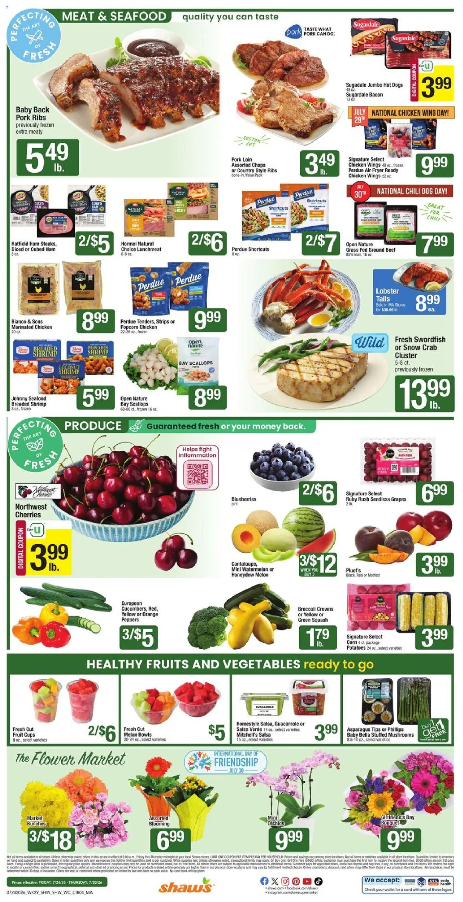 Shaw's Weekly Ad - valid from 07/24/2026 | Page: 5 | Products: Fryer, Asparagus, Crowns, Fruits