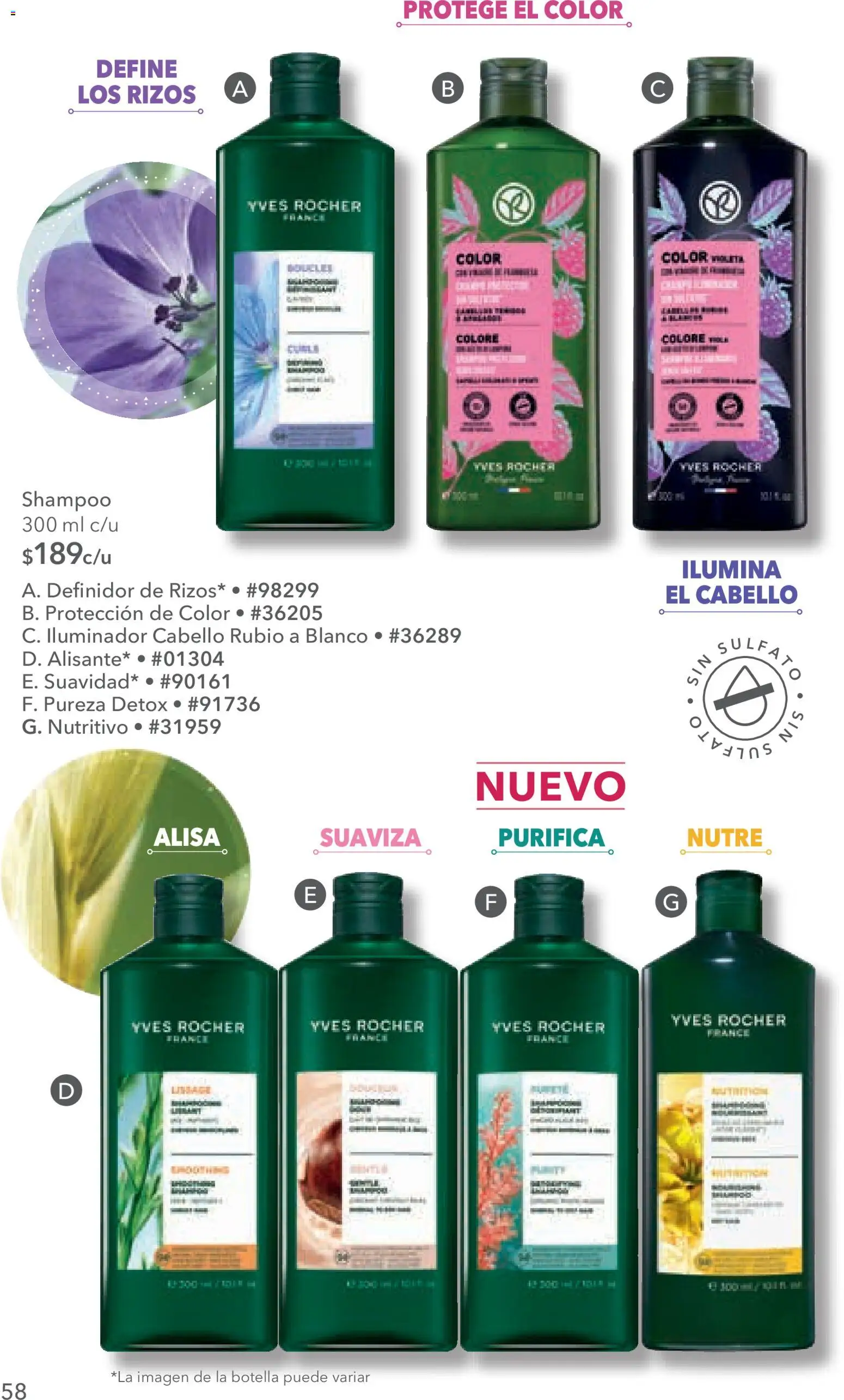 Nuevas ofertas de Yves Rocher válidas en toda la República Mexicana desde el 14/07/2026. ¡Encuentra las mejores ofertas en Yves Rocher campaña 10 2026! | Página: 58 | Productos: Iluminador, Botella