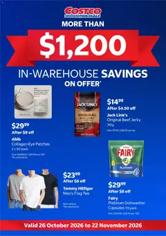 Preview of Costco catalogue In-warehouse savings - valid from 26/10/2026