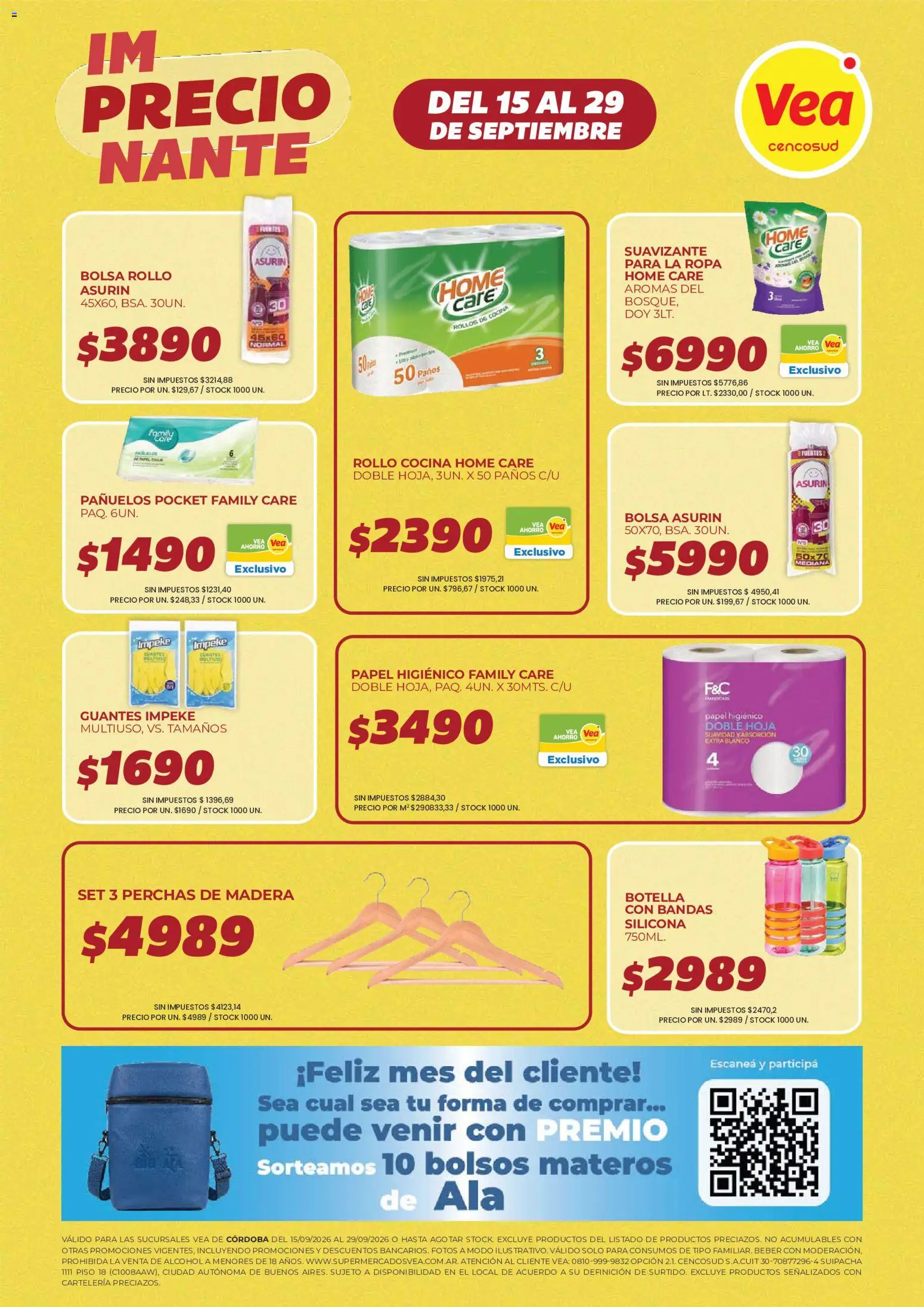 Vea - Folleto imPRECIOnante | Córdoba │ válido desde el 15/09/2026 | Página: 13 | Productos: Papel higiénico, Bolsa, Ropa, Suavizante