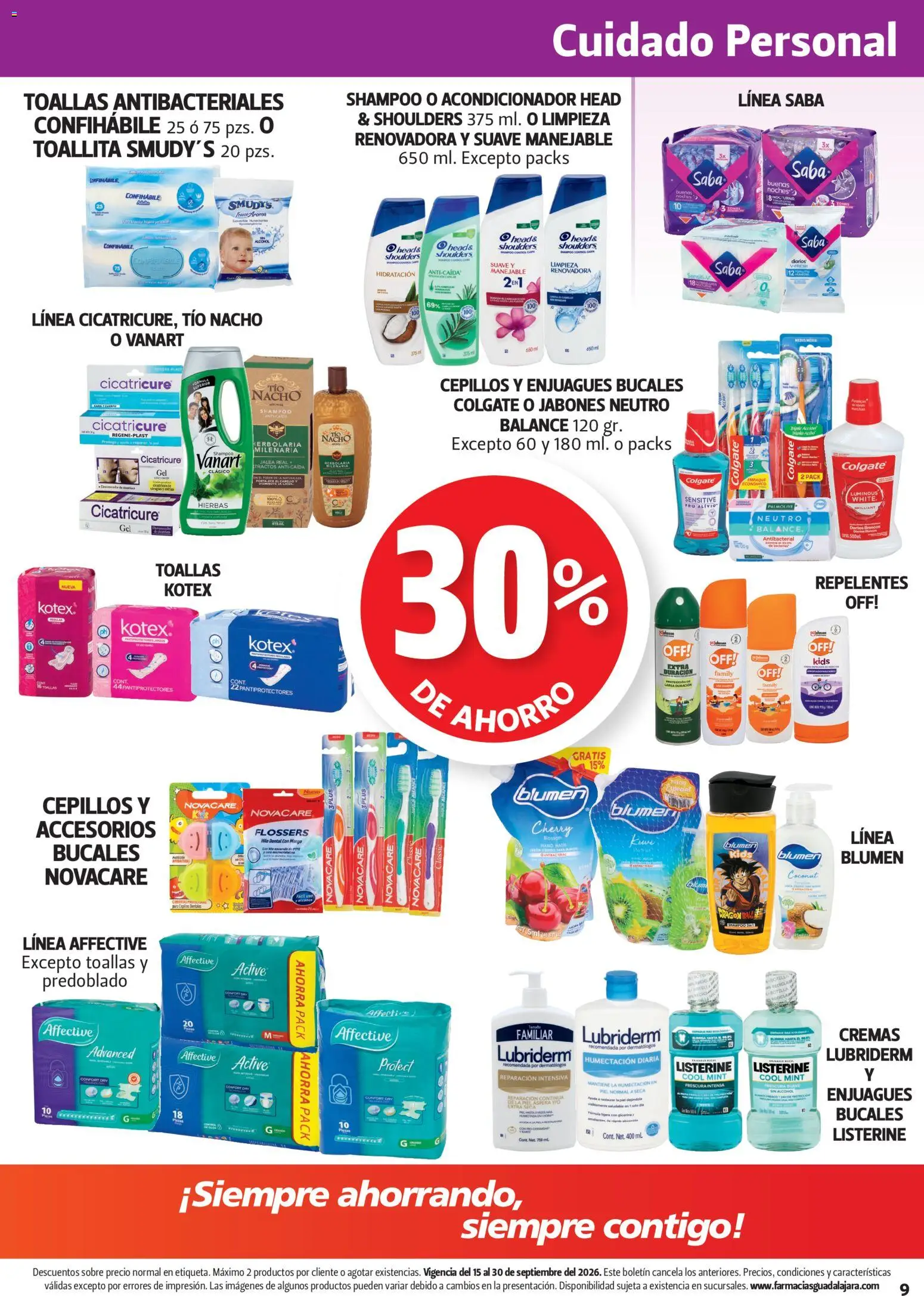 Nuevas ofertas de Farmacia Guadalajara válidas en toda la República Mexicana desde el 15/09/2026. ¡Encuentra las mejores ofertas en Farmacia Guadalajara catálogo! | Página: 9 | Productos: Hilo dental, Hierbas, Acondicionador, Sobre
