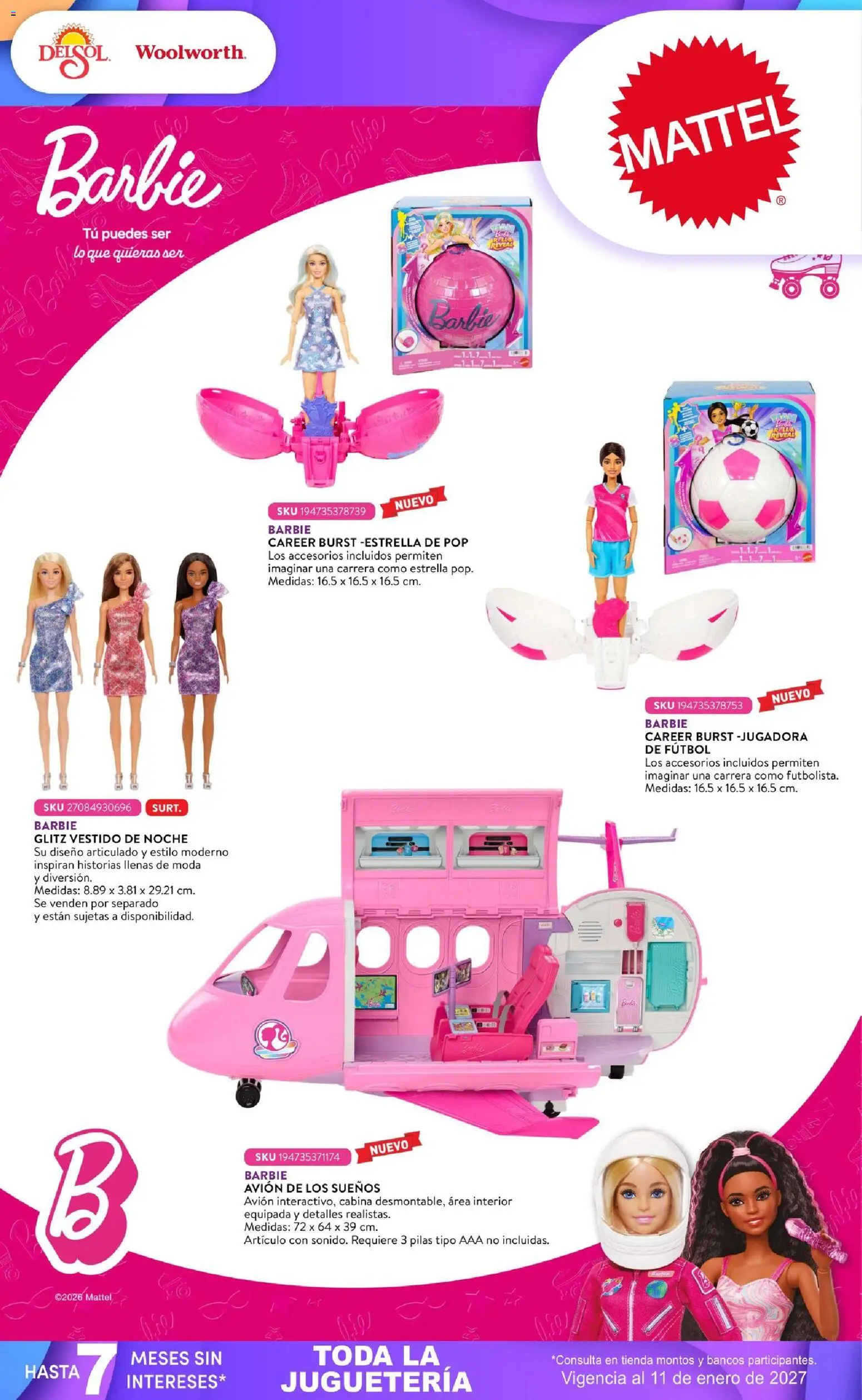 Nuevas ofertas de Del Sol y Woolworth válidas en toda la República Mexicana desde el 01/10/2026. ¡Encuentra las mejores ofertas en Del Sol y Woolworth catálogo El Castillo del Juguete! | Página: 49 | Productos: Vestido, Pilas
