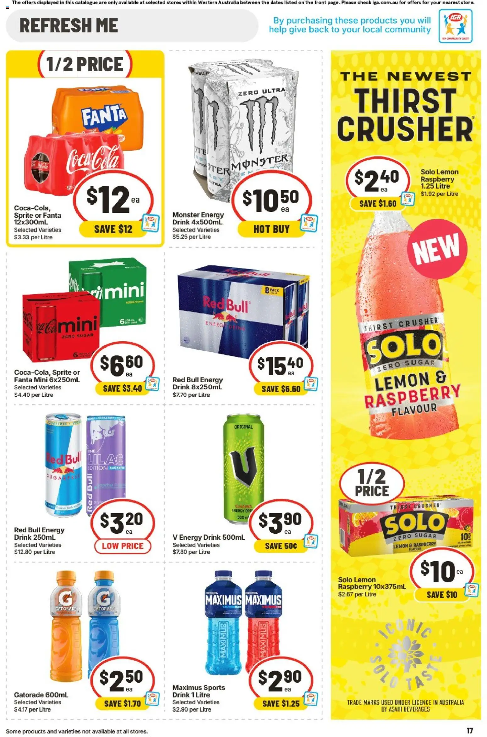 IGA catalogue - valid from 19/08/2026 | Page: 17 | Products: Energy drink, Sugar, Red Bull, Fanta