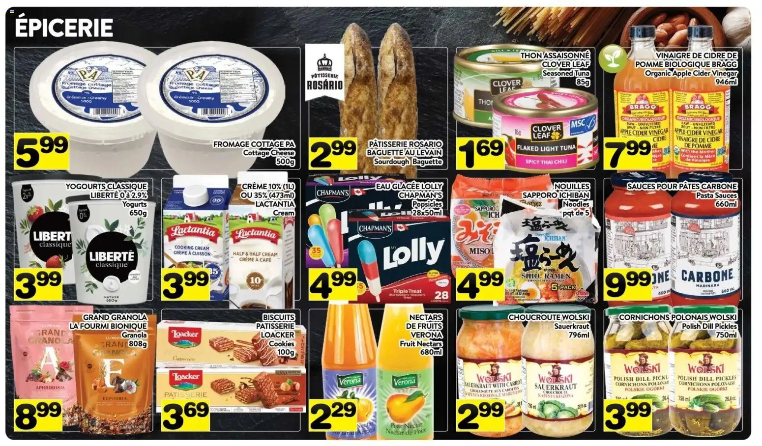 Pa Supermarché flyer valid from Jul 13, 2026 | Page: 5 | Products: Noodles, Cookies, Cottage cheese, Cheese