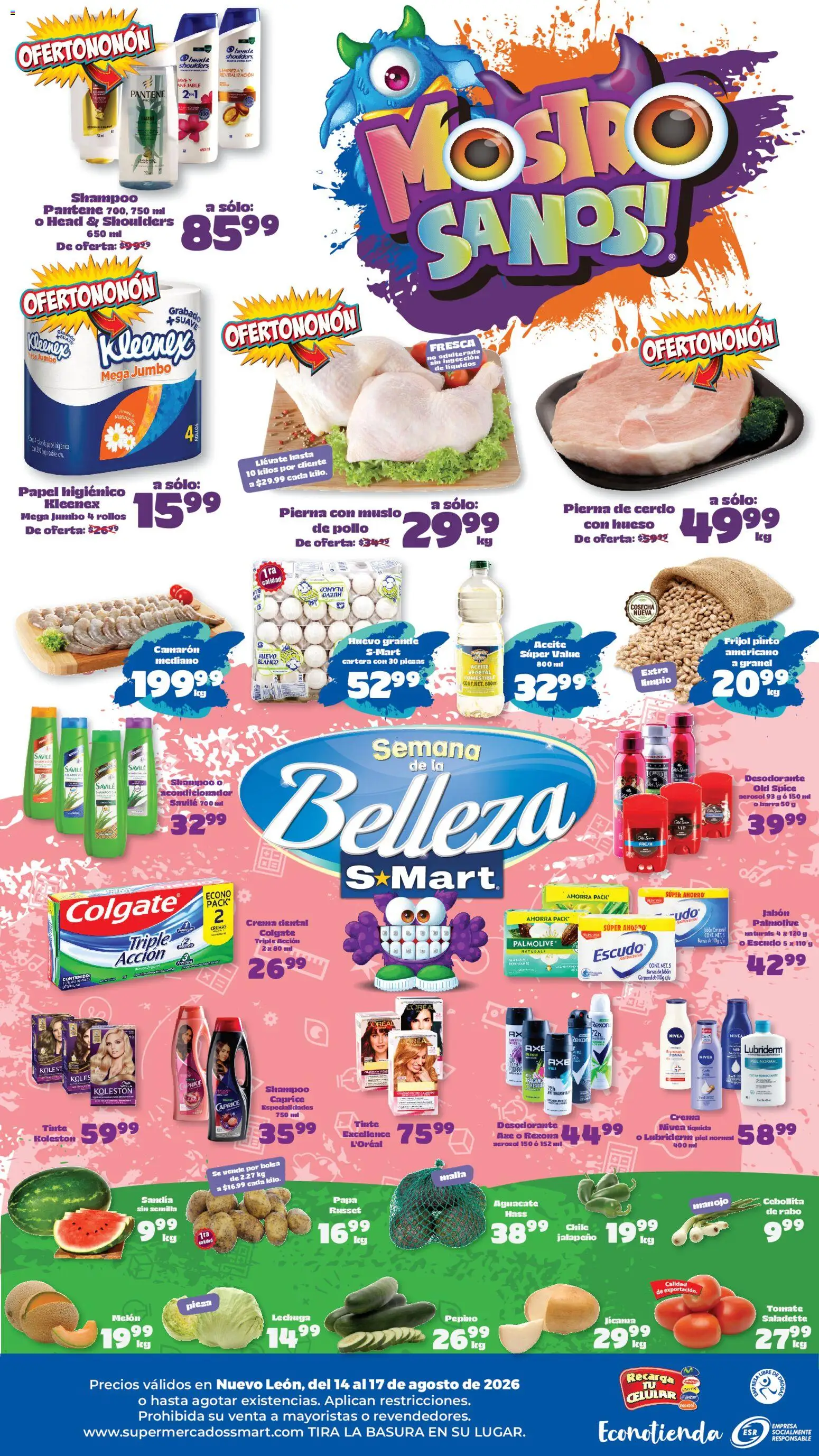 Nuevas ofertas de S-Mart válidas en toda la República Mexicana desde el 14/08/2026. ¡Encuentra las mejores ofertas en S-Mart folleto Monterrey! | Página: 2 | Productos: Especialidades, Crema, Shampoo, Jabón