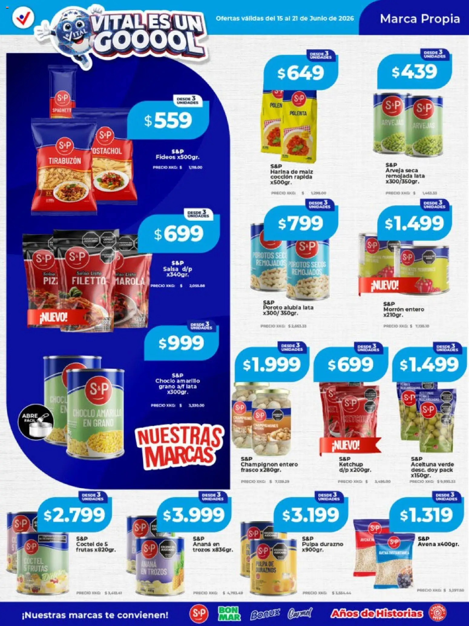 Vital - Especial nuestras marcas │ válido desde el 15.06.2026 | Página: 2 | Productos: Harina, Ketchup, Ananá, Fideos