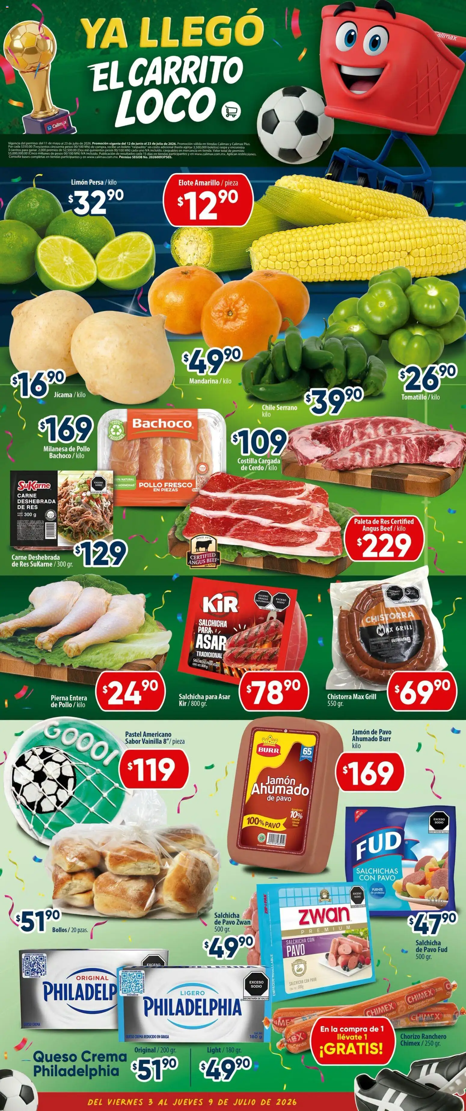 Nuevas ofertas de Calimax válidas en toda la República Mexicana desde el 03/07/2026. ¡Encuentra las mejores ofertas en Calimax folleto Tijuana! | Página: 3 | Productos: Fuente, Jamón, Cerdo, Res