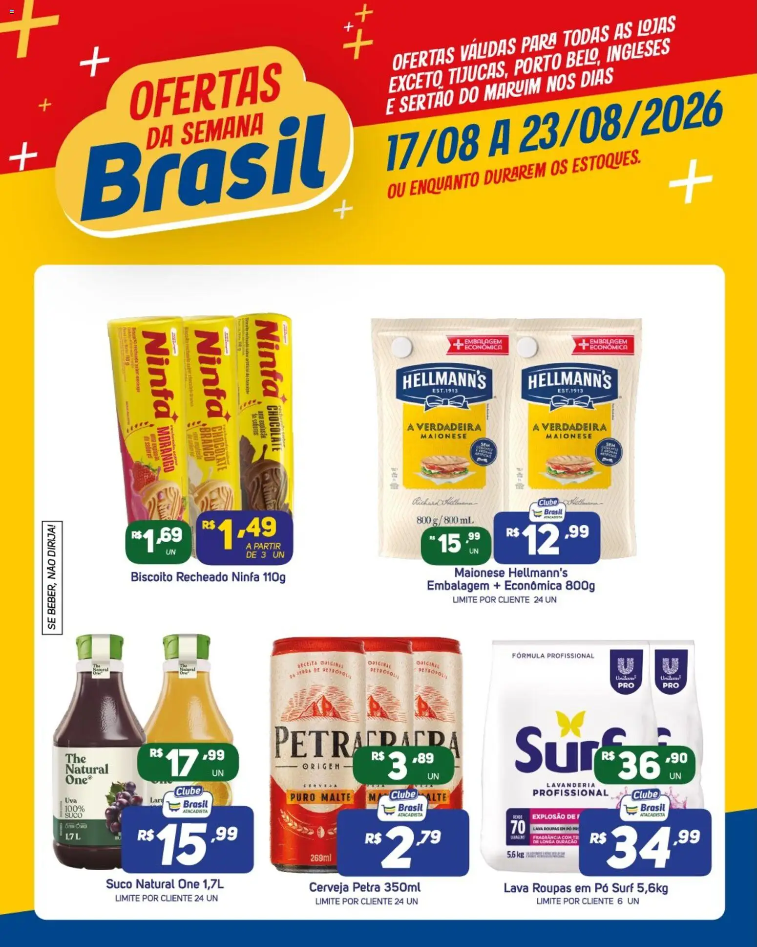 Brasil Atacadista Folheto - válido de 17/08/2026 | Página: 4 | Produtos: Pó, Suco natural, Cerveja, Maionese