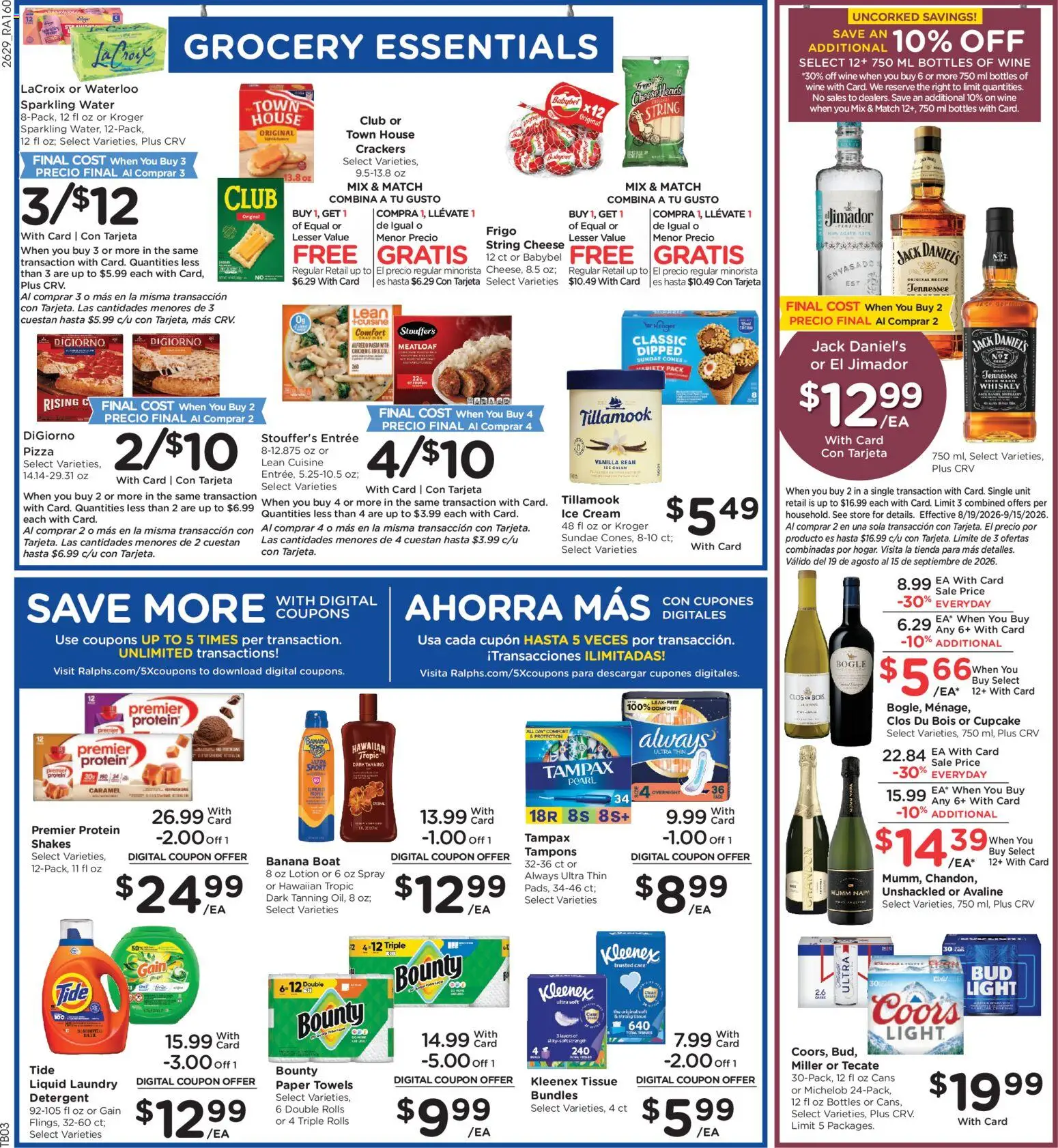 Ralphs Weekly Ad - valid from 08/19/2026 | Page: 8 | Products: Chicken, Water, Ice, Paper towels