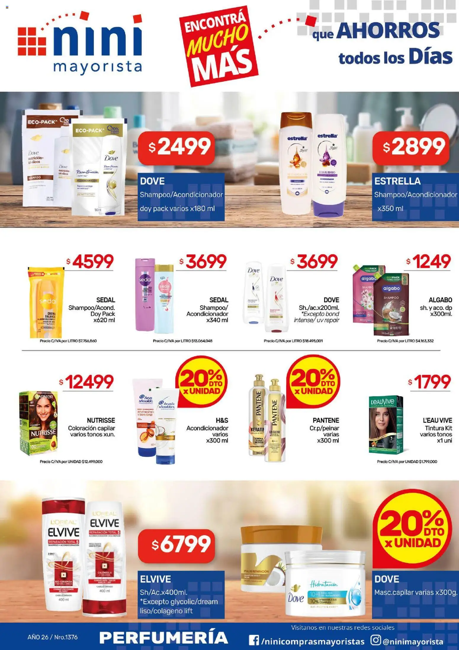 NINI Mayorista catálogo │ válido desde el 07/09/2026 | Página: 2 | Productos: Shampoo, Tintura, Acondicionador, Crema