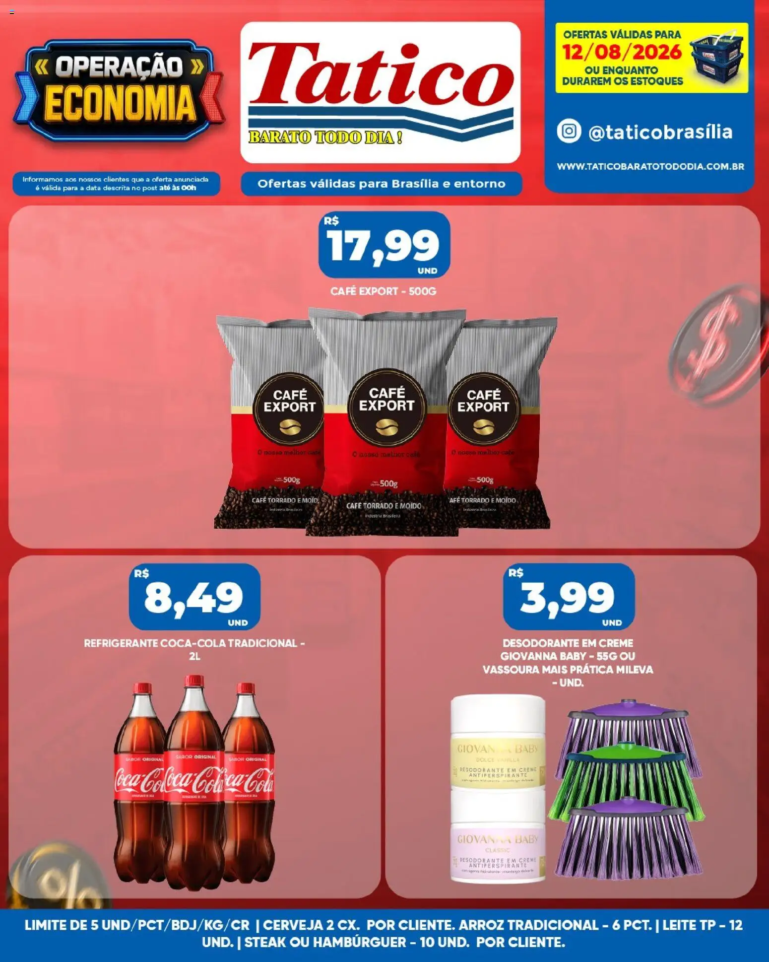 Tatico Folheto - válido de 12/08/2026 | Página: 9 | Produtos: Steak, Antiperspirante, Arroz, Hambúrguer