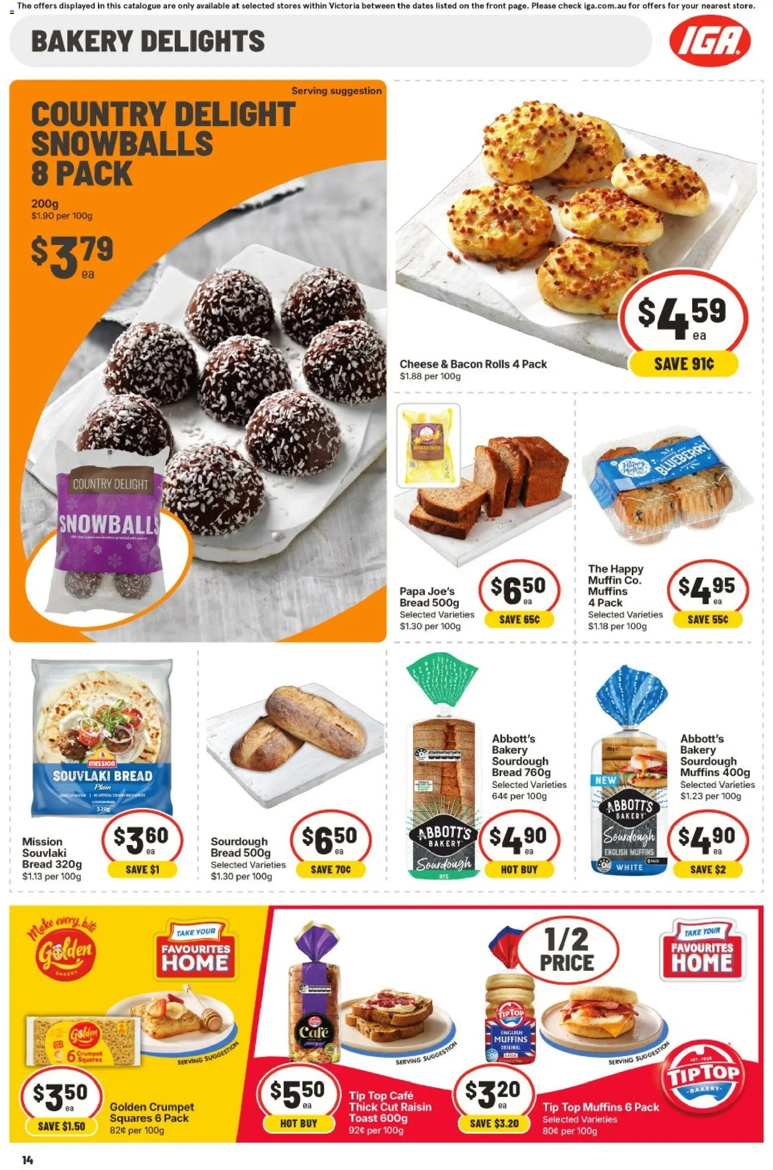 IGA catalogue - valid from 22/07/2026 | Page: 15 | Products: Cheese, Bread, Muffins, Bakery