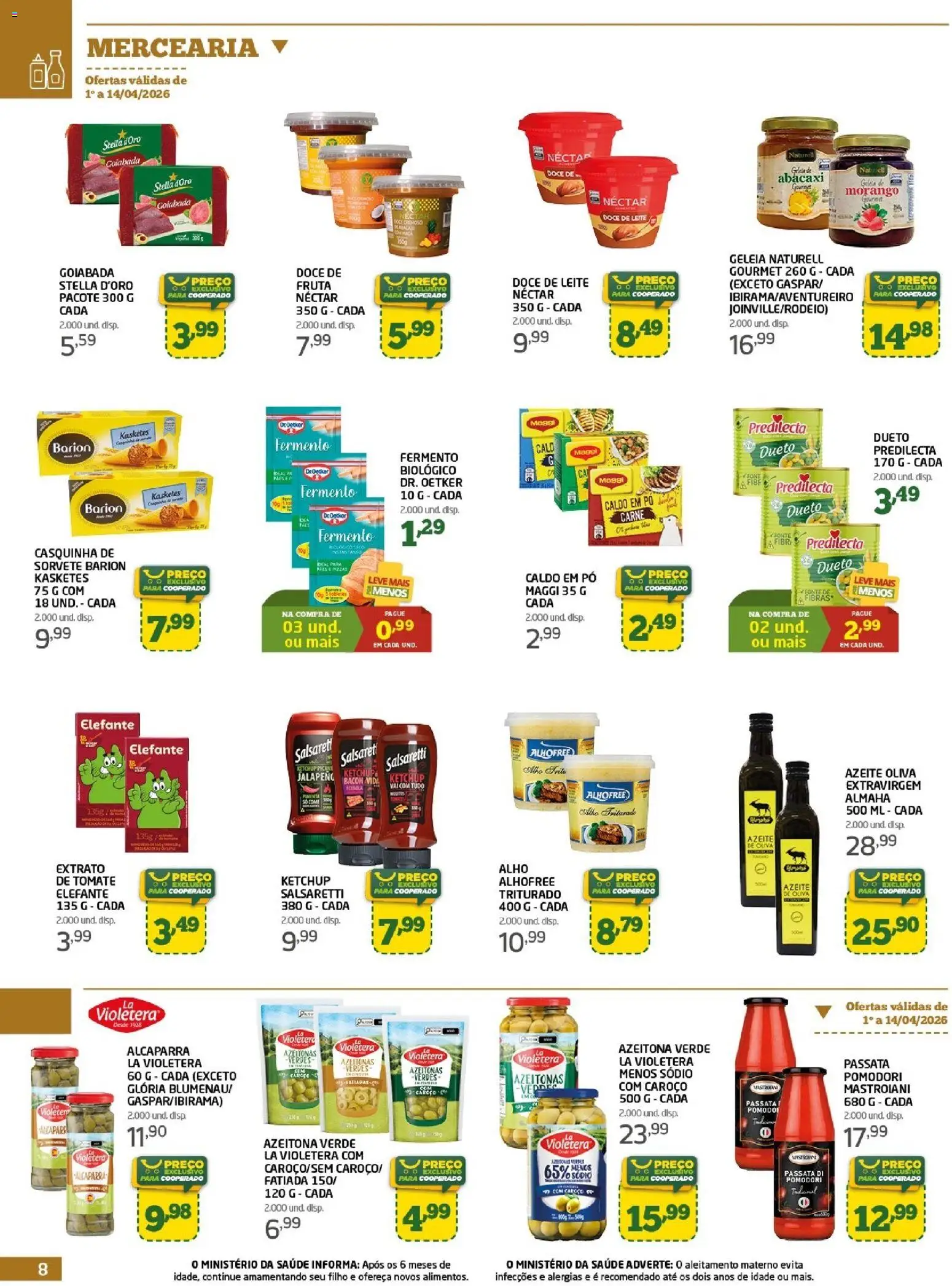 Cooper Folheto - válido de 14.04.2026 | Página: 8 | Produtos: Alho, Azeitonas, Pó, Doce de leite