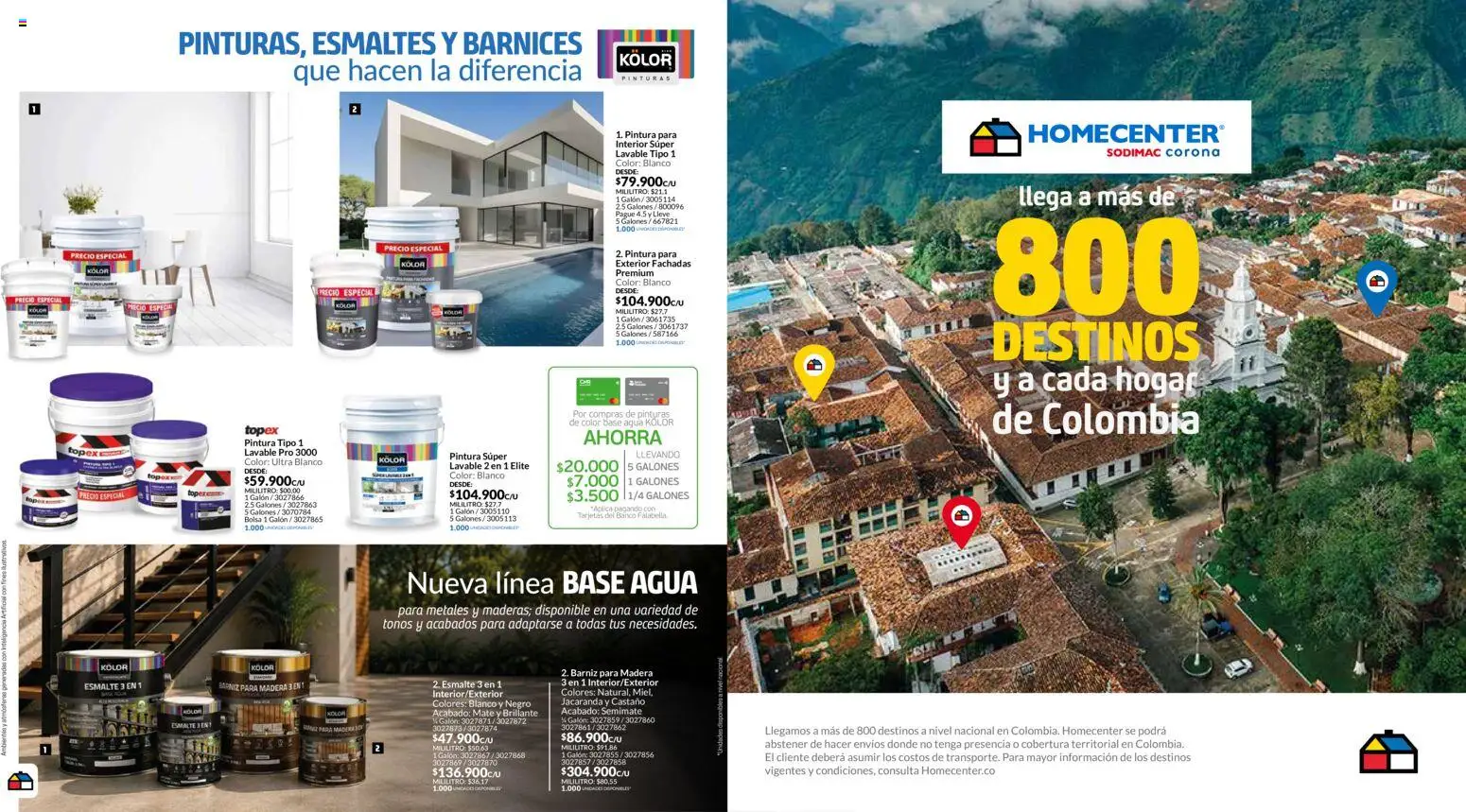Homecenter revista - valida desde el 08/09/2026 | Página: 6 | Productos: Agua, Pintura, Banco, Bolsa