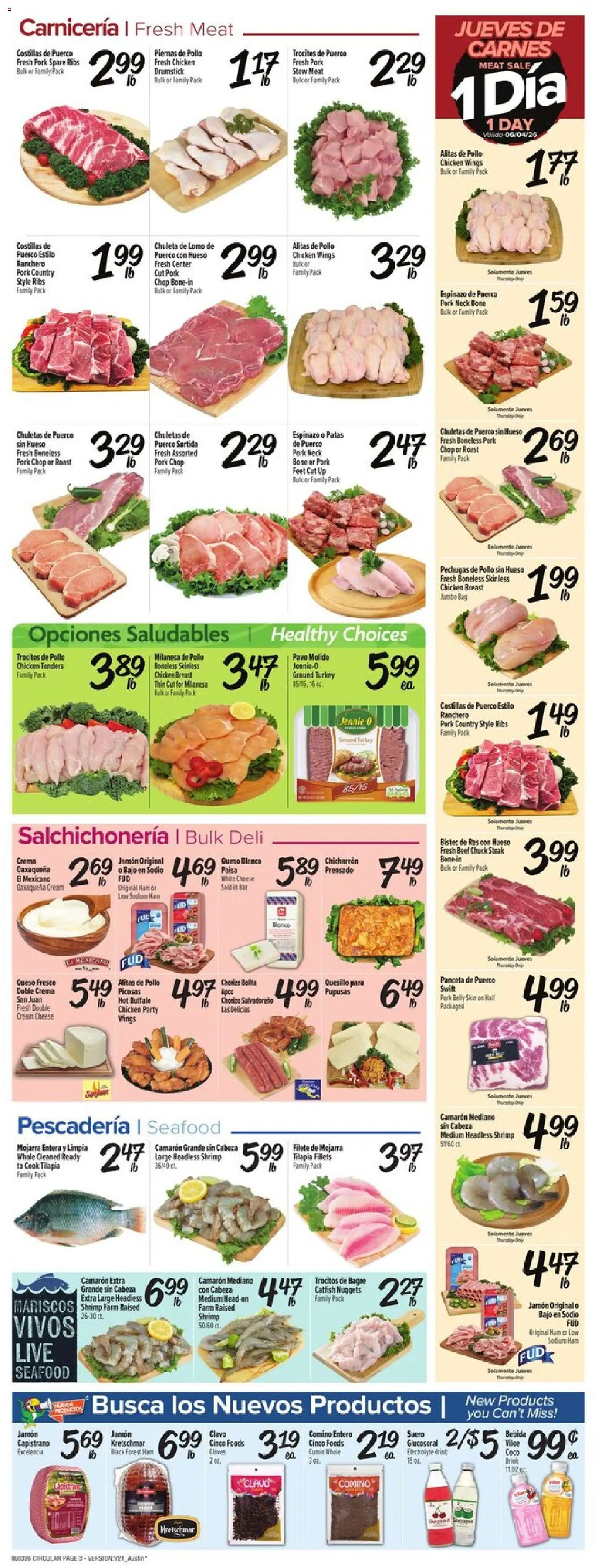 Fiesta Mart Weekly Ad - valid from 03.06.2026 | Page: 3 | Products: Ham, Beef, Cream, Bag