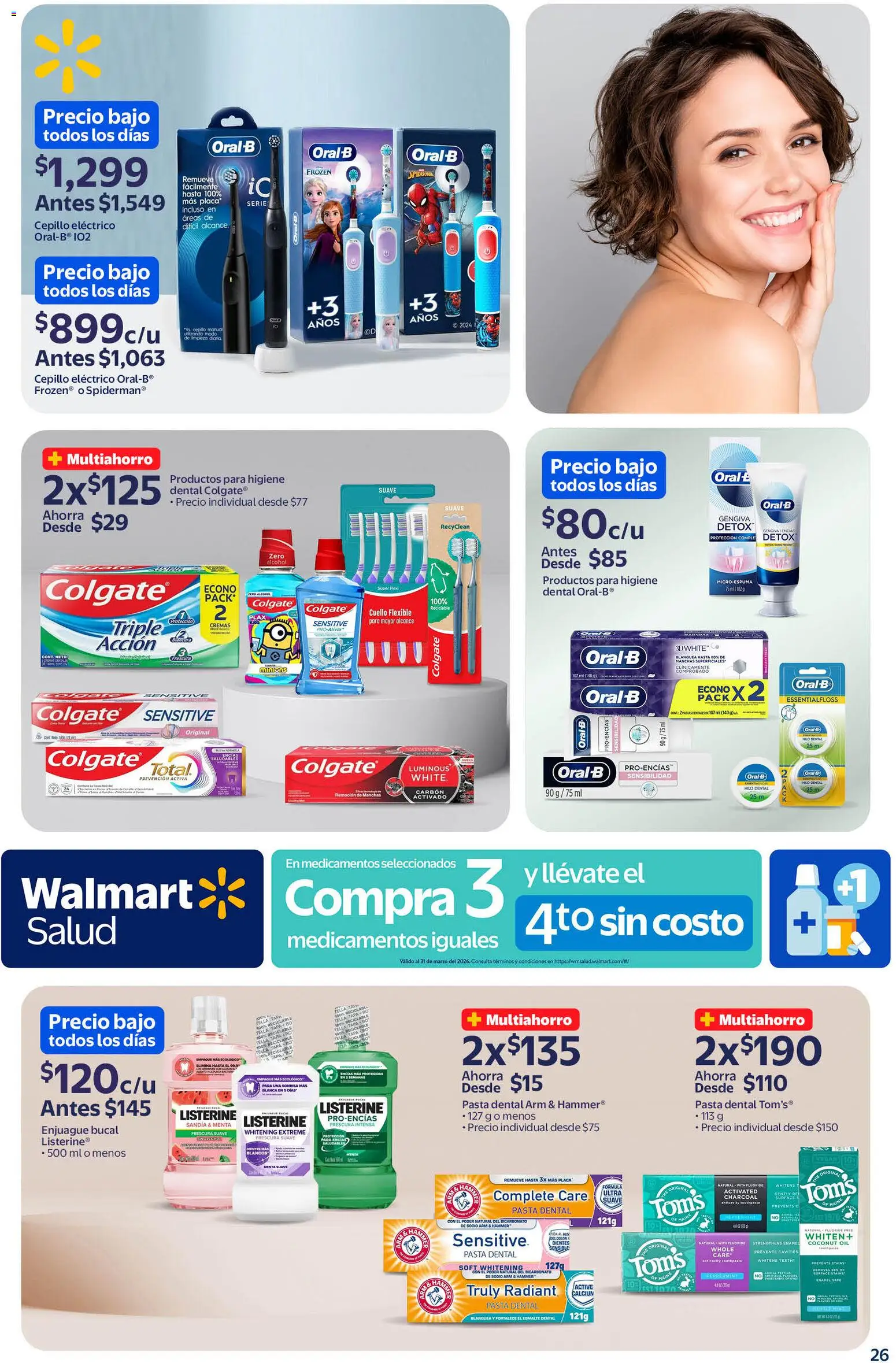 Nuevas ofertas de Walmart válidas en toda la República Mexicana desde el 11/02/2026. ¡Encuentra las mejores ofertas en Walmart folleto! | Página: 26 | Productos: Pasta dental, Listerine, Hilo dental, Flexible