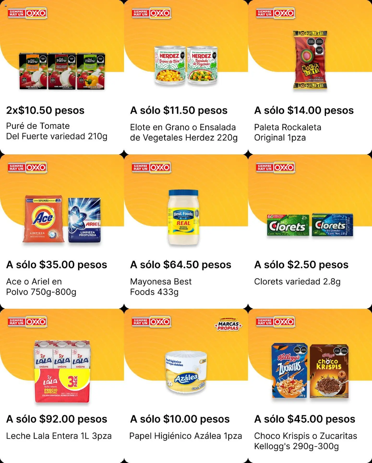 Nuevas ofertas de OXXO válidas en toda la República Mexicana desde el 03/09/2026. ¡Encuentra las mejores ofertas en OXXO folleto! | Página: 9 | Productos: Mayonesa, Tomate, Leche entera, Puré
