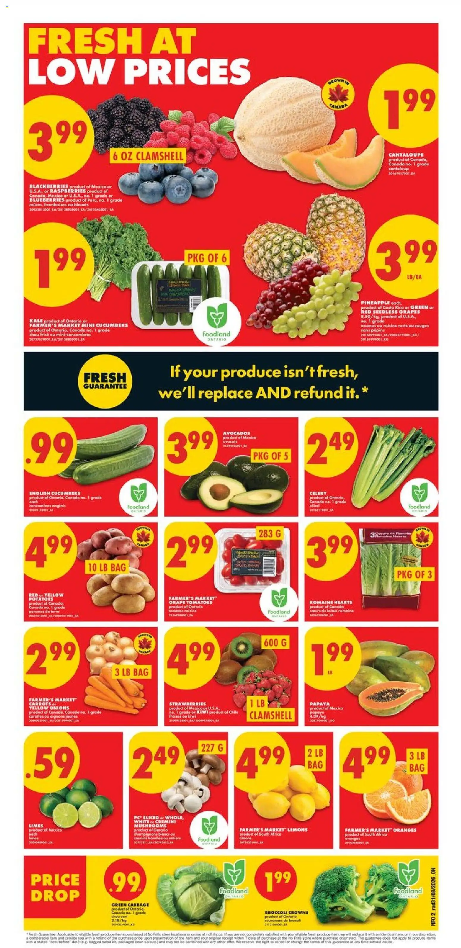No Frills flyer valid from Sep 3, 2026 | Page: 2 | Products: Potatoes, Raspberries, Cabbage, Tomatoes