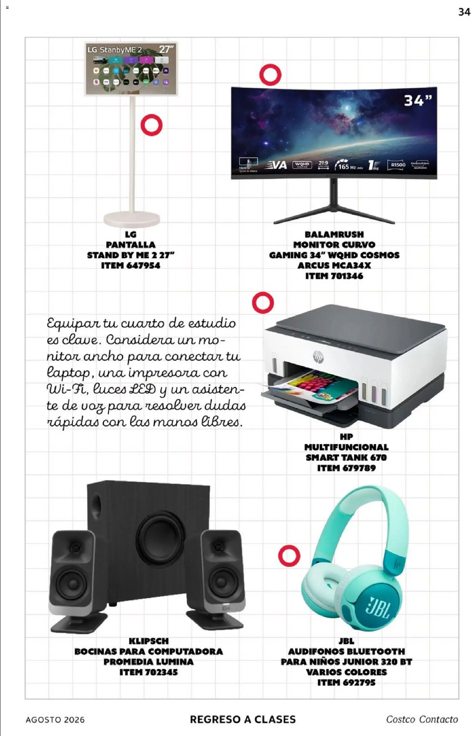 Nuevas ofertas de Costco válidas en toda la República Mexicana desde el 01/08/2026. ¡Encuentra las mejores ofertas en Costco catálogo Agosto! | Página: 34 | Productos: Monitor, Computadora, Audífonos, Té