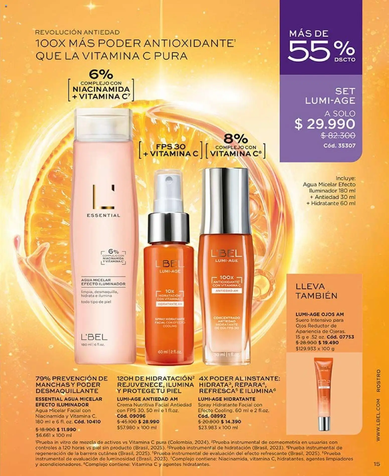 Catálogo L'Bel Campaña 15 │ válido desde el 06.09.2026 | Página: 15 | Productos: Desmaquillante, Agua, Iluminador