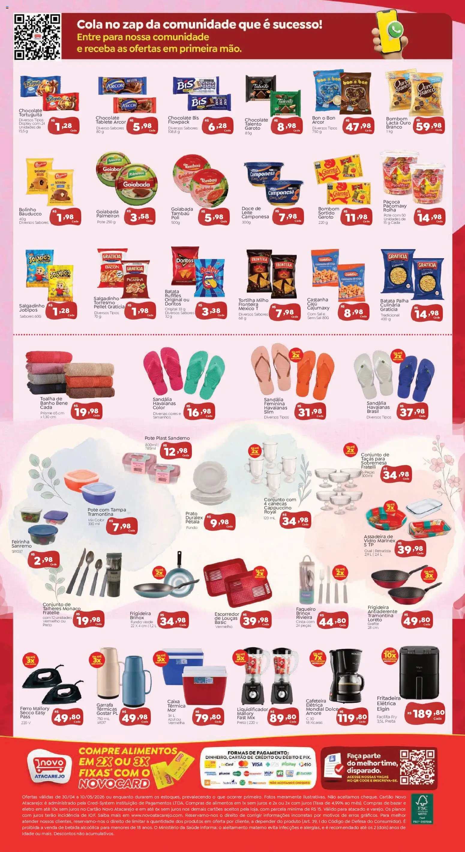 Novo Atacarejo Folheto - válido de 30.04.2026 | Página: 4 | Produtos: Ferro, Taças, Caixa, Doce de leite