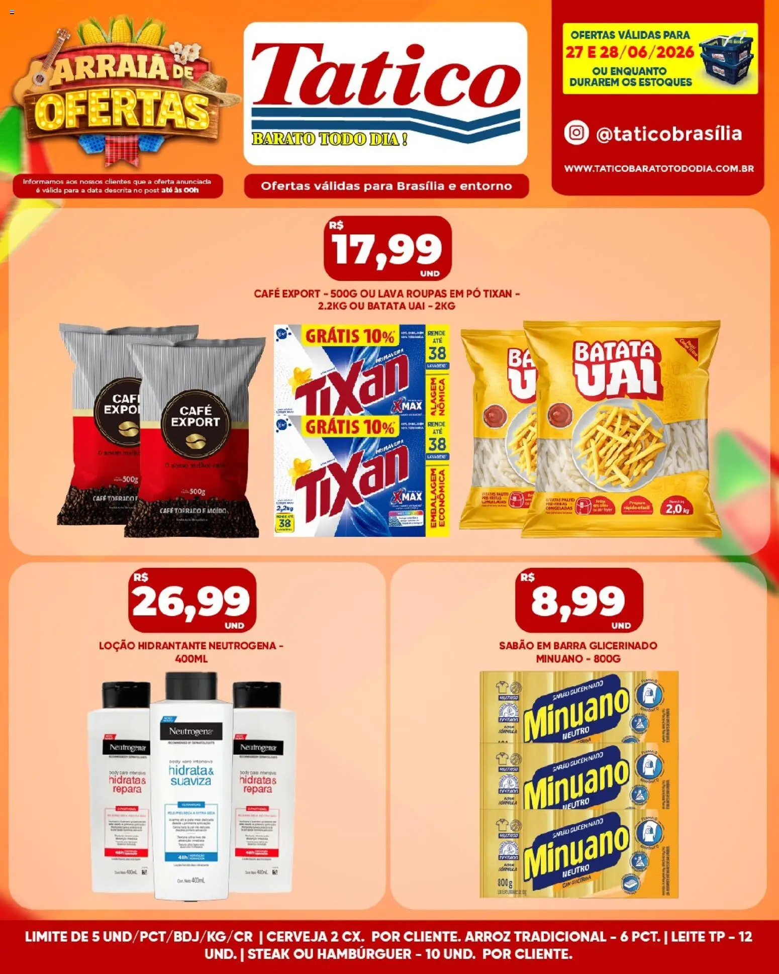 Tatico Folheto - válido de 29/06/2026 | Página: 39 | Produtos: Sabão em barra, Sabão, Café, Hambúrguer