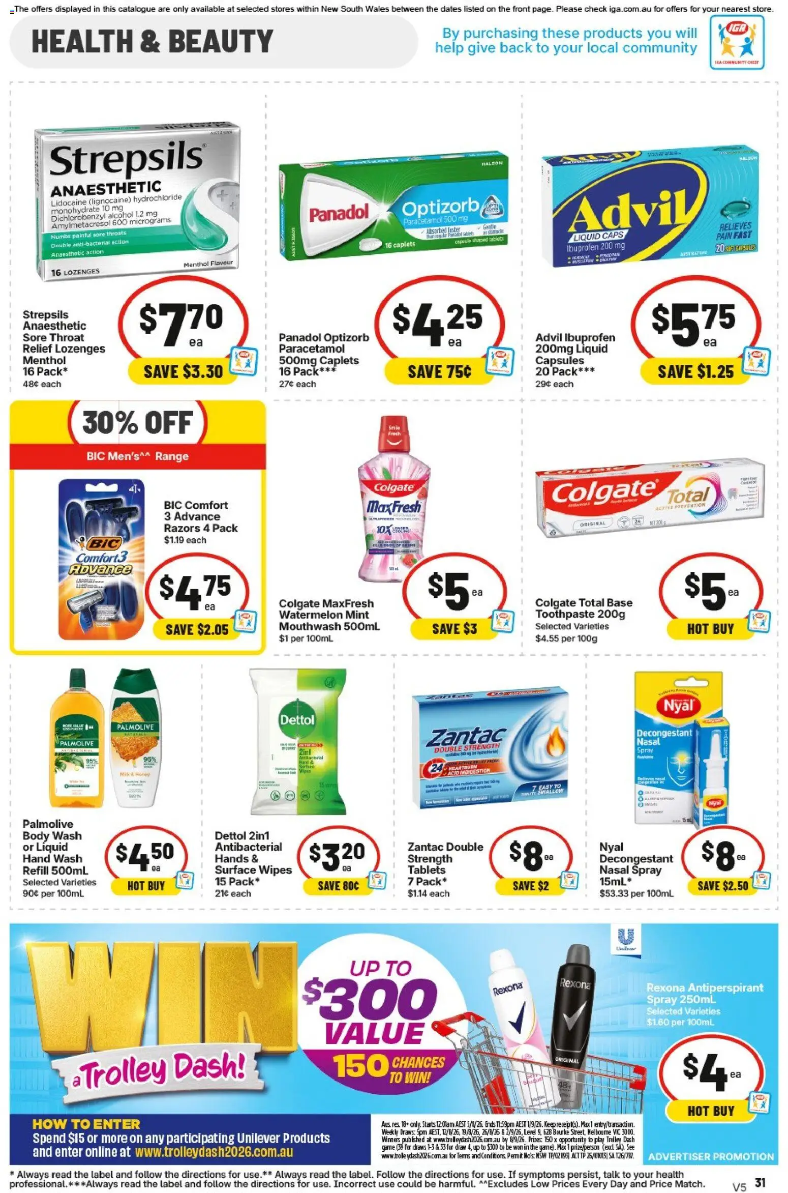 IGA catalogue - valid from 12/08/2026 | Page: 31 | Products: Alcohol, Toothpaste, Mouthwash, Hand wash